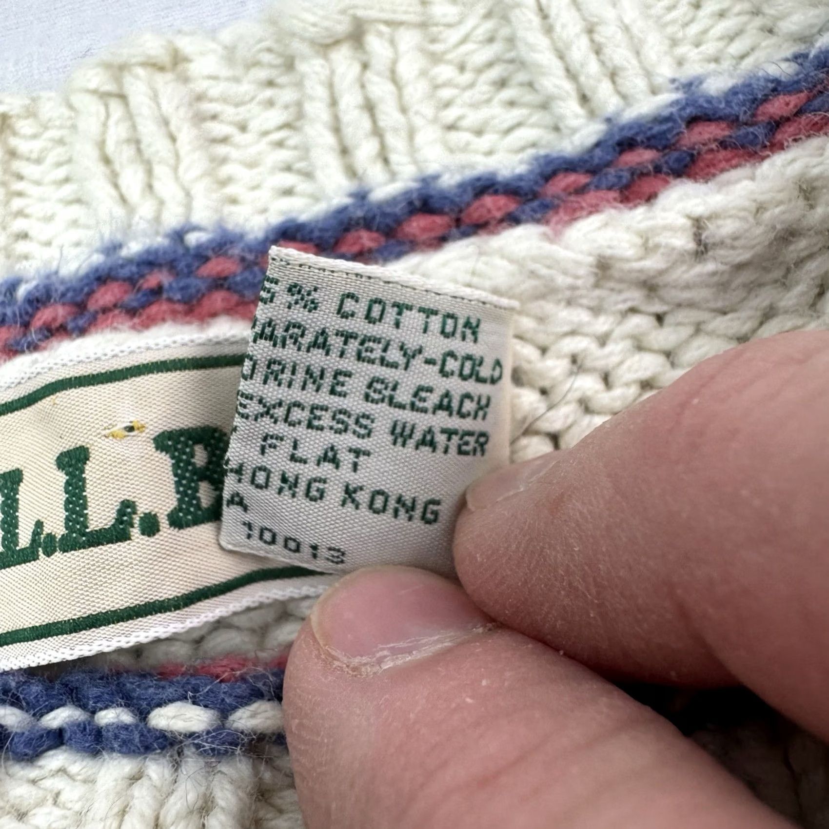 Vintage VINTAGE L.L. Bean Sweater Womens Large Equestrian Winter 90s American Knit Blue Crew Neck Pullover Long Sleeve Ramie Cotton Solid Size L / US 10 / IT 46 - 5 Thumbnail