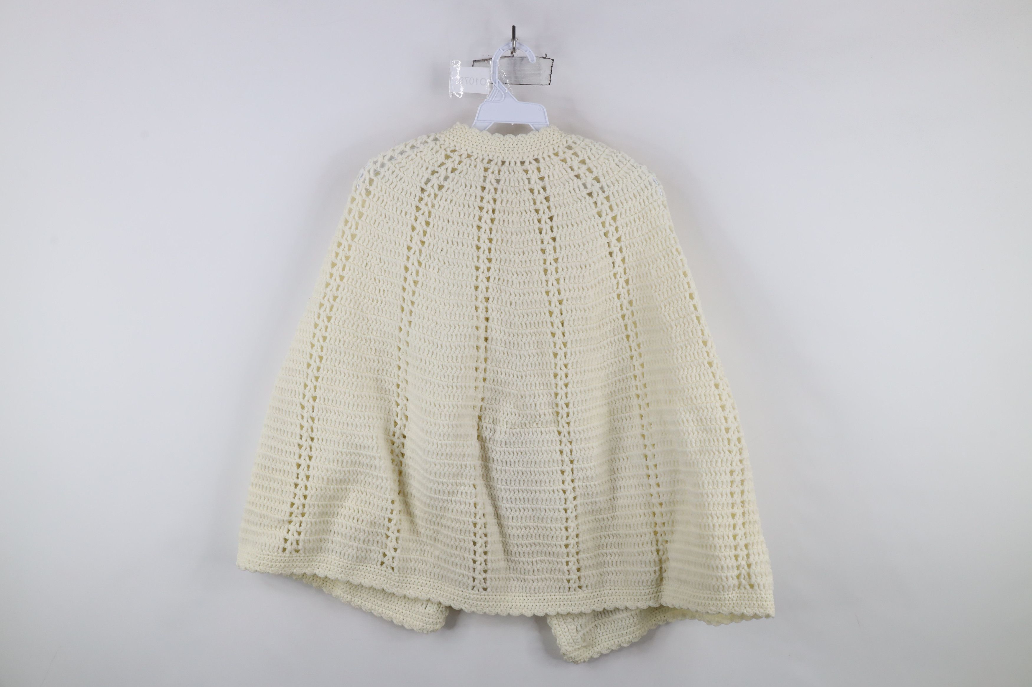 Vintage Vintage 50s 60s Rockabilly Hand Crochet Sweater Cape Poncho Size ONE SIZE - 9 Thumbnail