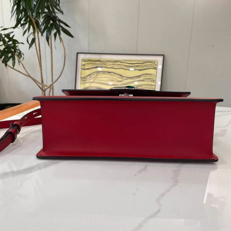 Gucci GUCCI Bamboo Handle Red Leather Bag-2505 Size ONE SIZE - 5 Thumbnail