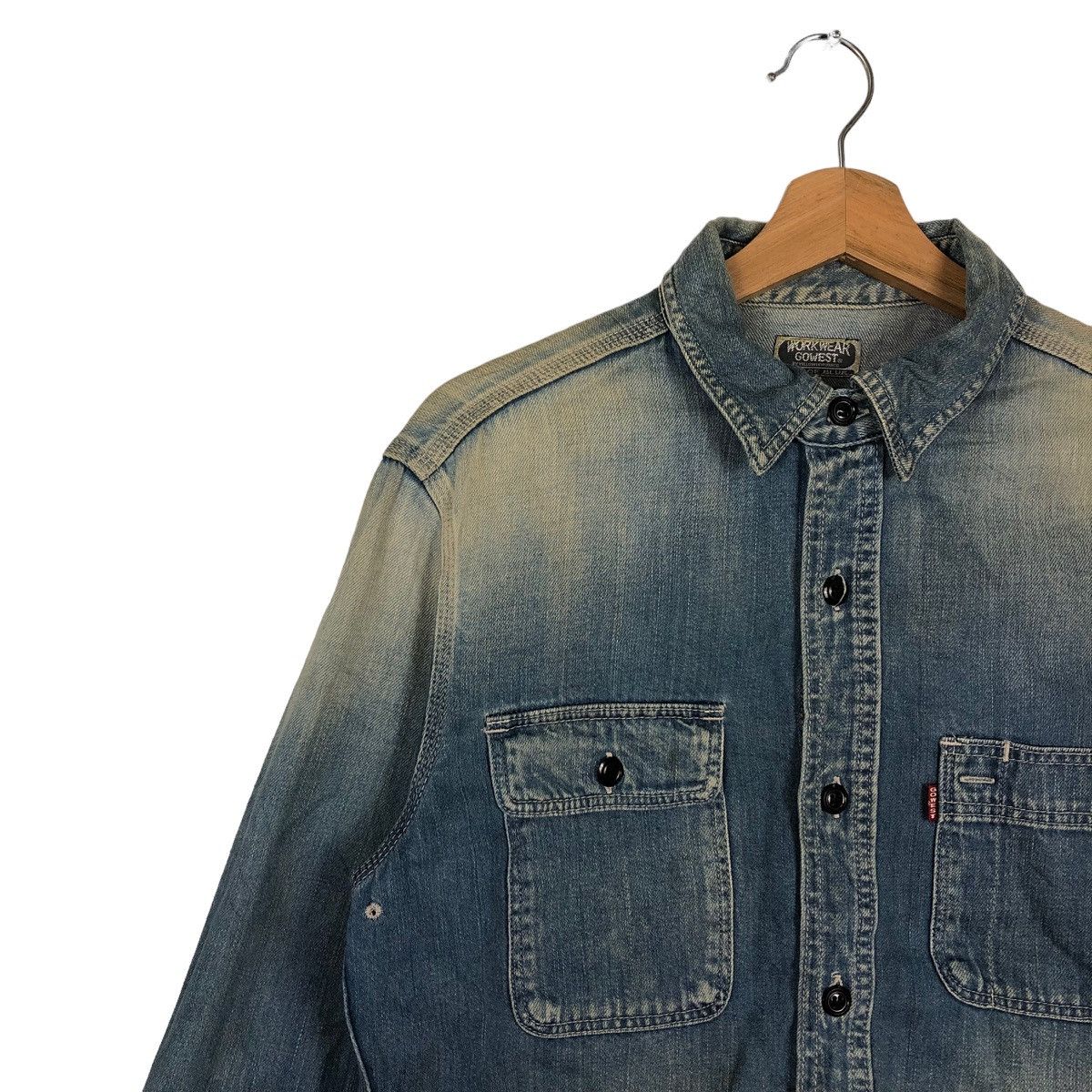 Japanese Brand 🔥90’s Work Wear Gowest Art of Blues Chambray Jacket Denim Size US M / EU 48-50 / 2 - 7 Thumbnail