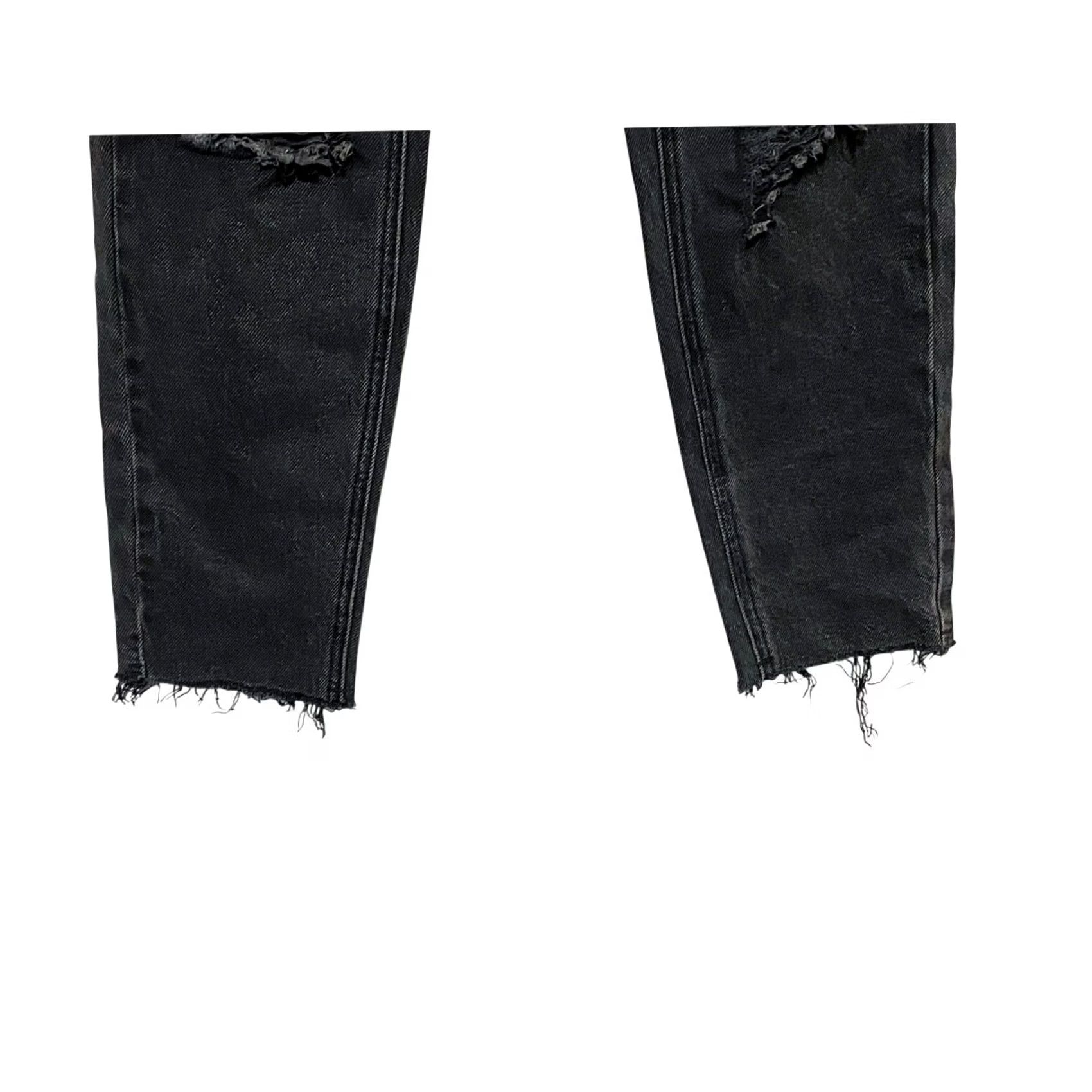 Pacsun VINTAGE PacSun Ultra High Rise Slim Black Jeans Womens 25 Distressed Ripped Button Fly Size 42" / US 20 - 5 Thumbnail