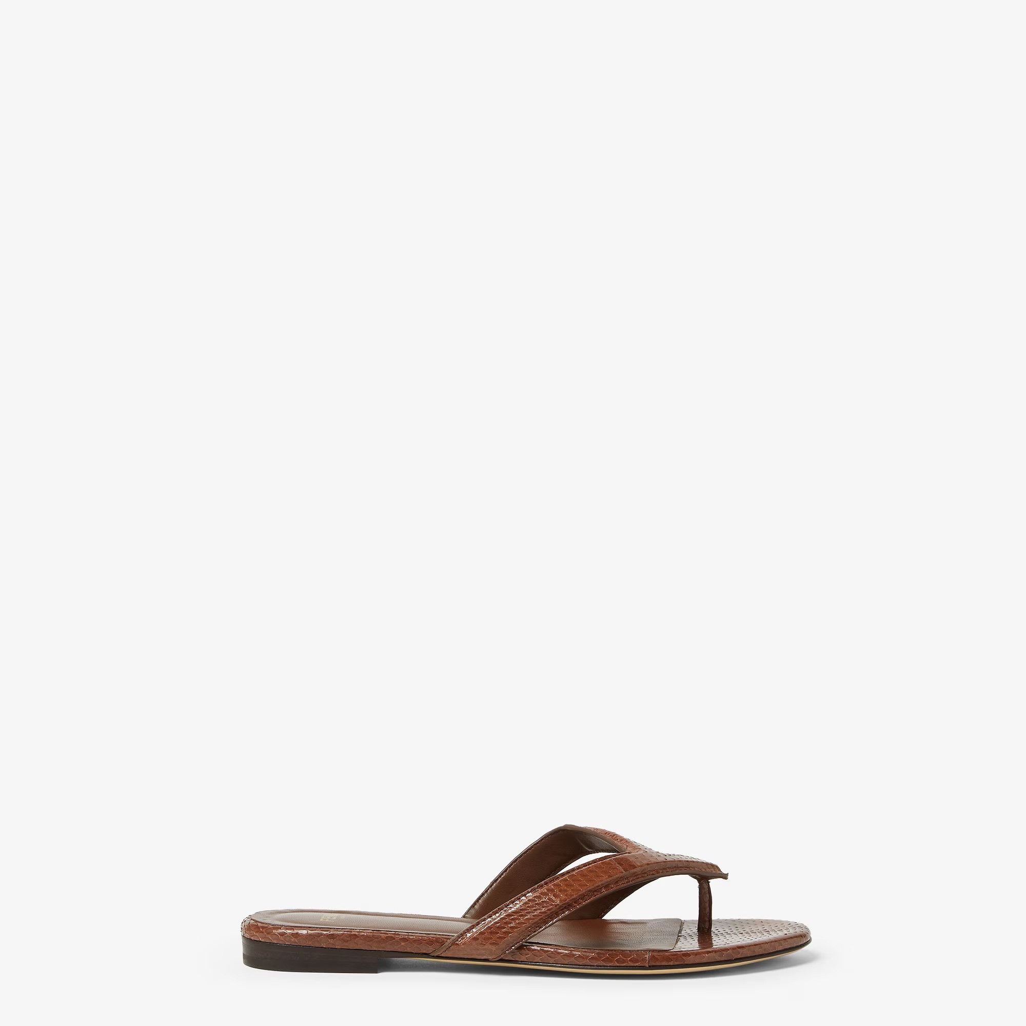 サンダル・ミュール Fendi Fold Leather Sandals With Reptile Effect FENDI Fold leather sandals with reptile effect – Modishus