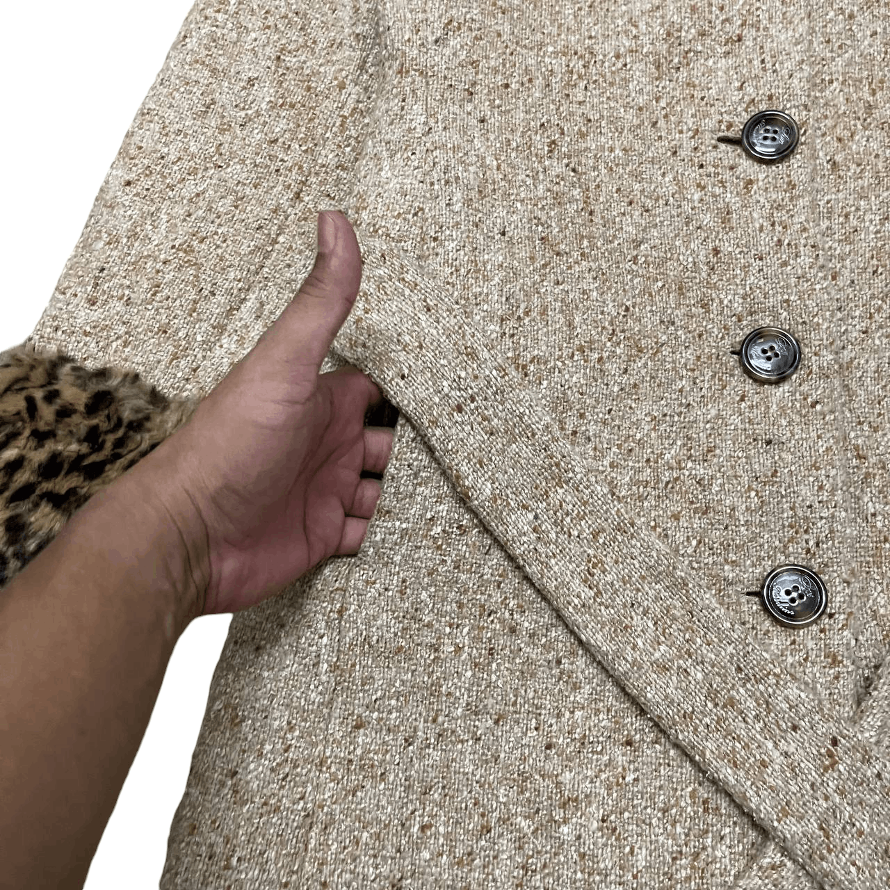 Boutique Moschino Love Moschino Leopard Wool Long Coat Size S / US 4 / IT 40 - 5 Thumbnail