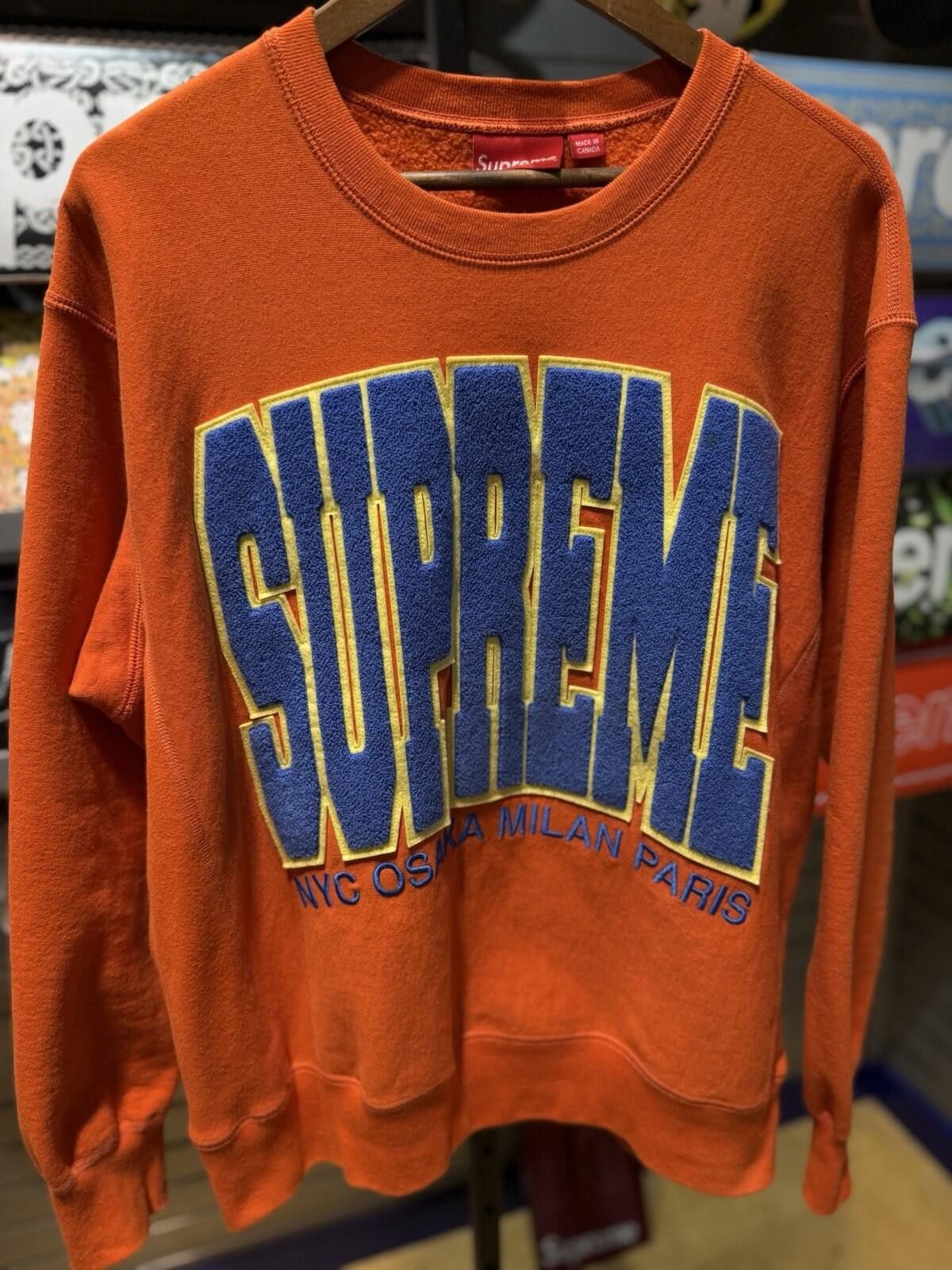 Supreme Supreme Crew Neck Sweatshirt Orange Knicks NYC Medium Size US M / EU 48-50 / 2 - 6 Thumbnail