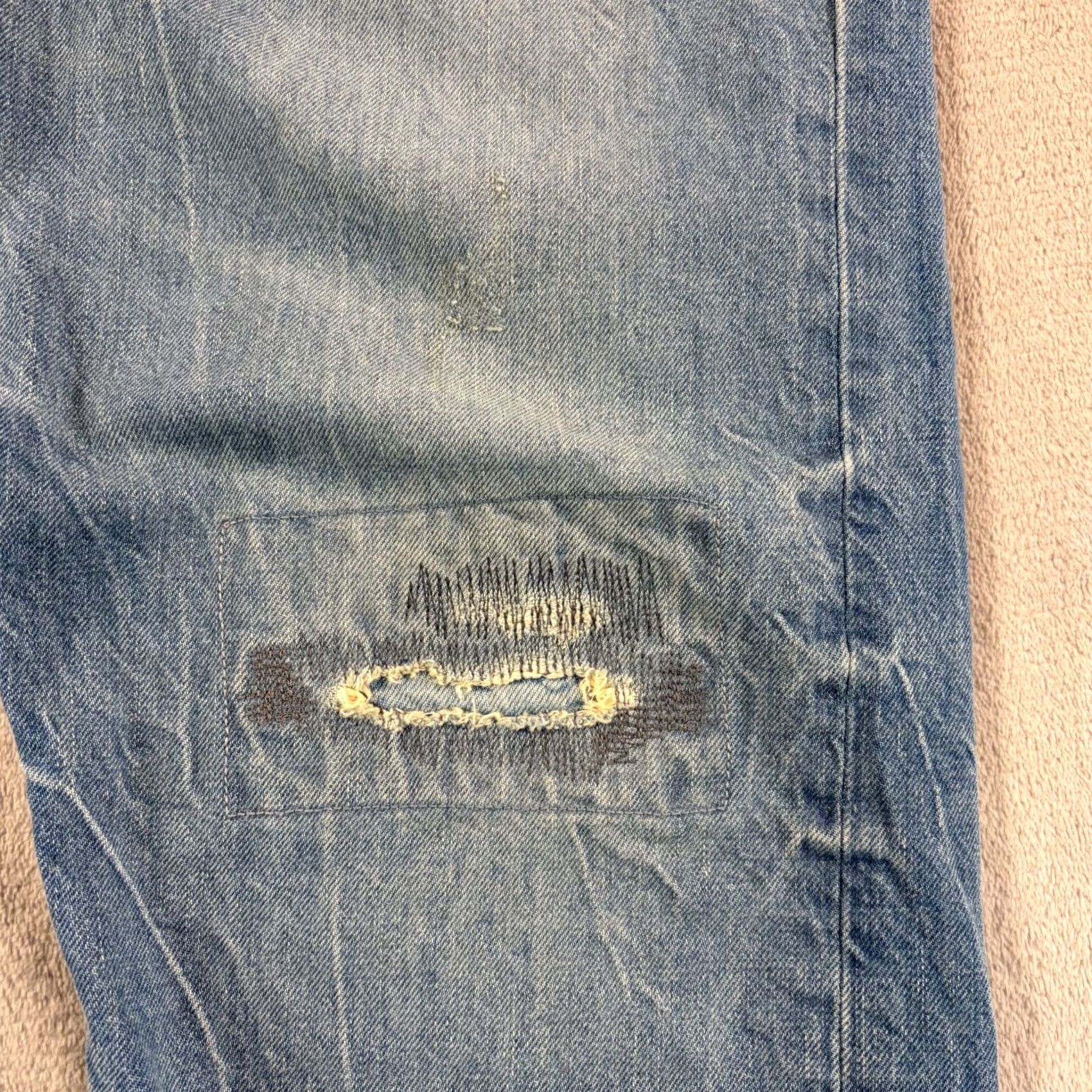 Polo Ralph Lauren Polo Ralph Lauren Jeans Mens 40x30 Blue Slim Straight Varick Ski Club Patch Distressed RLPC Size US L / EU 52-54 / 3 - 6 Thumbnail
