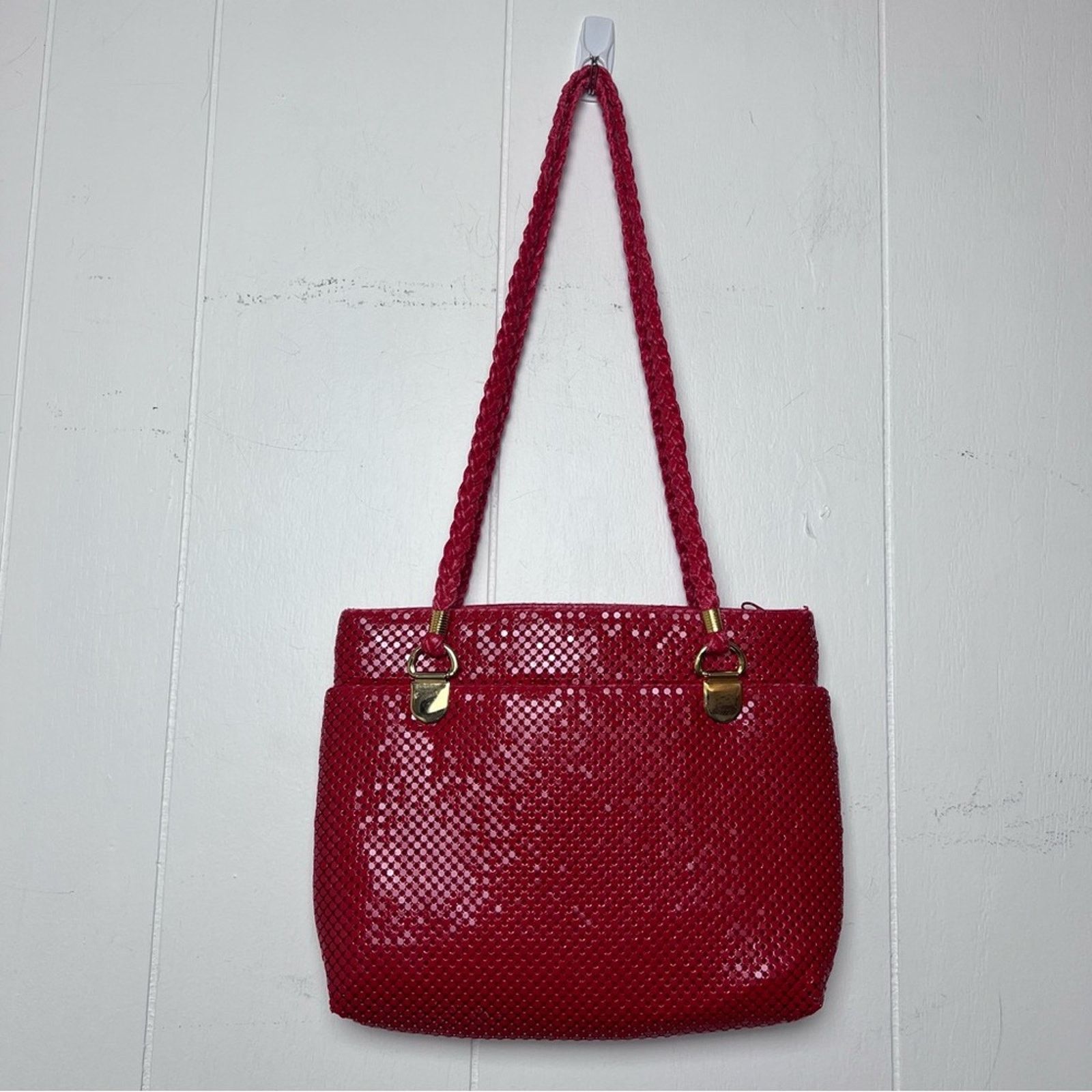 Vintage Vintage Red Medal Mesh Shoulder Bag Size ONE SIZE - 7 Thumbnail