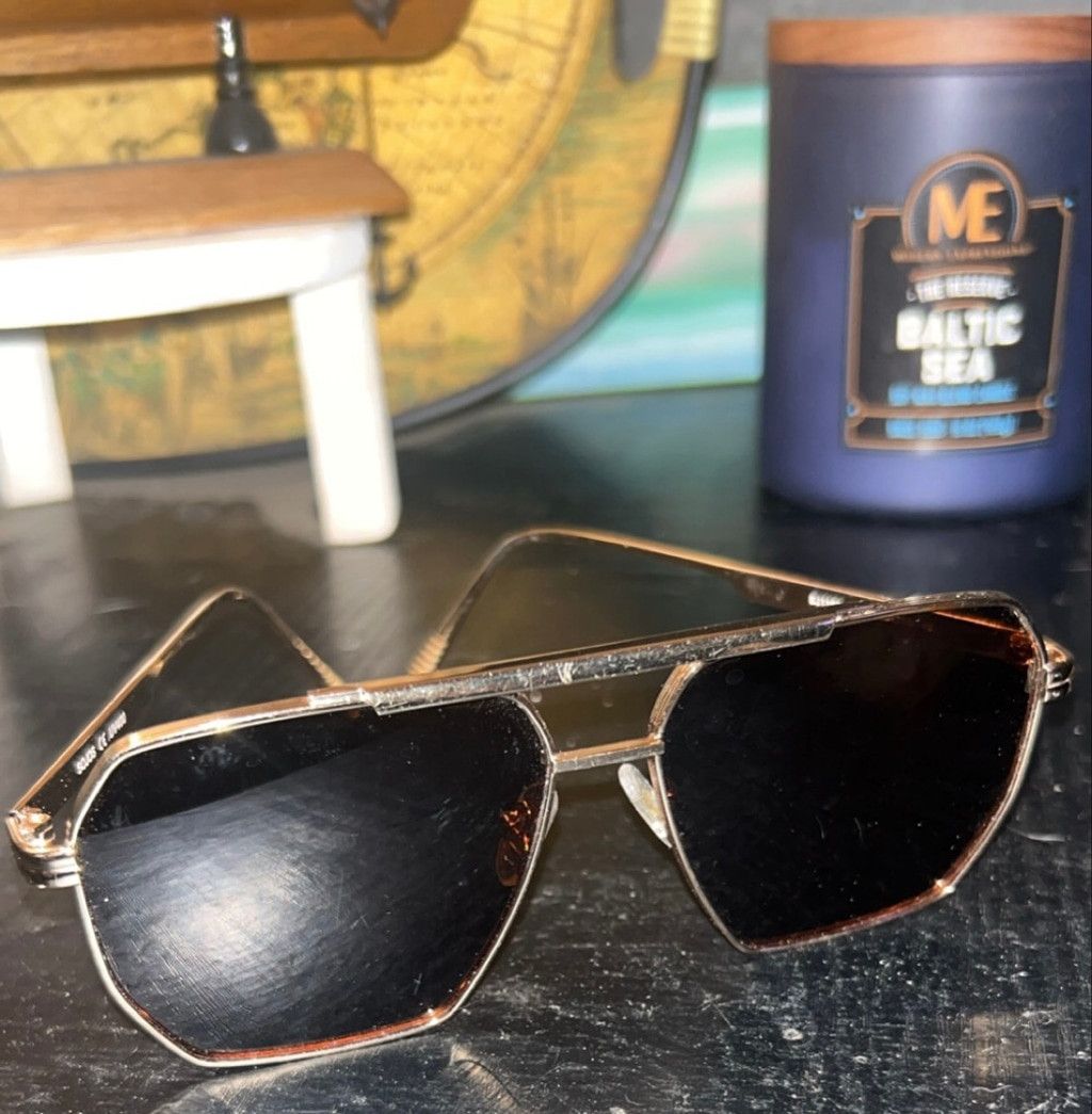 The Unbranded Brand Women's Unbranded Brown Gold Aviator Sunglasses One Size Size ONE SIZE - 3 Thumbnail