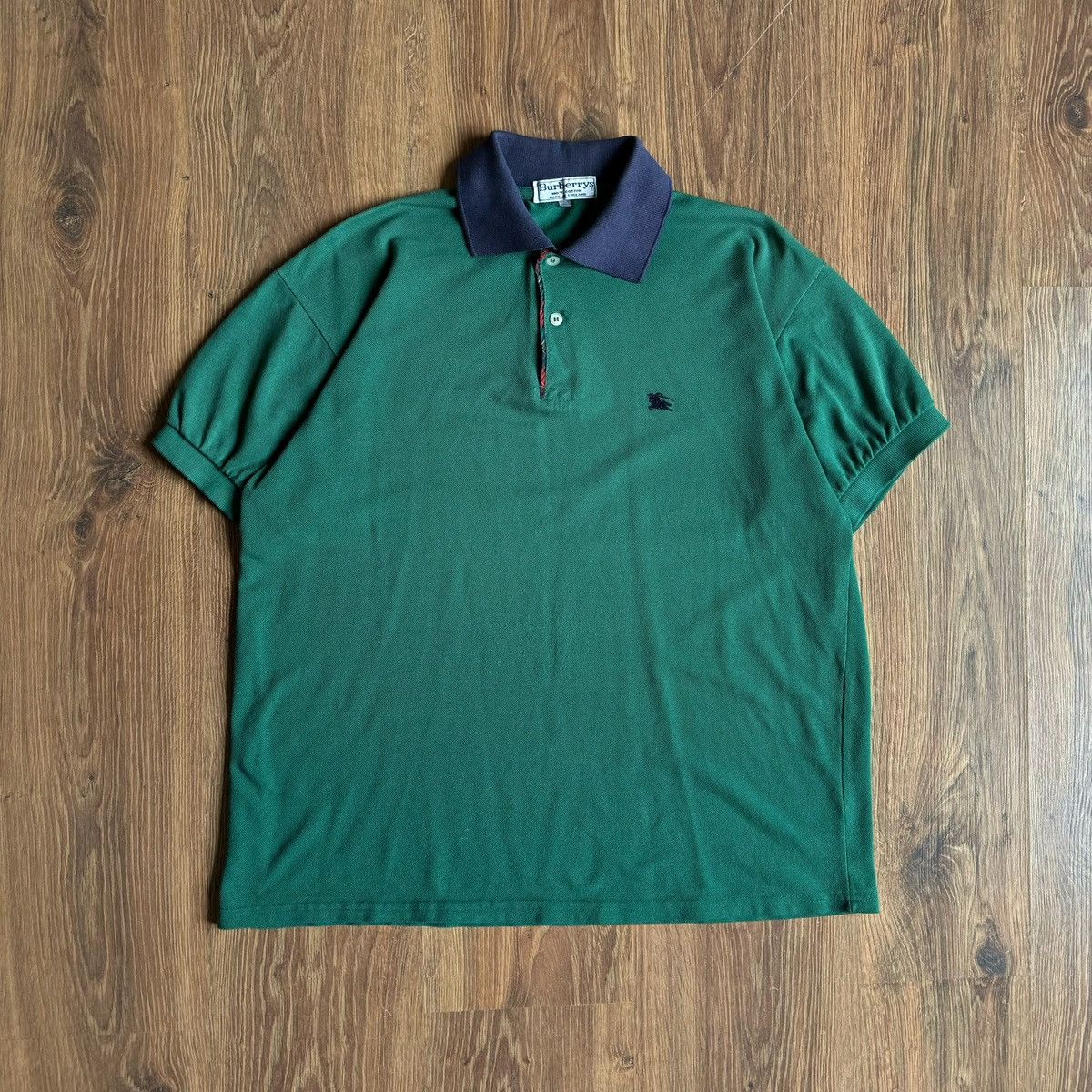Burberry Vintage Burberry Burberrys Polo Green Mens XL 90s 80s Size US XL / EU 56 / 4 - 1 Thumbnail