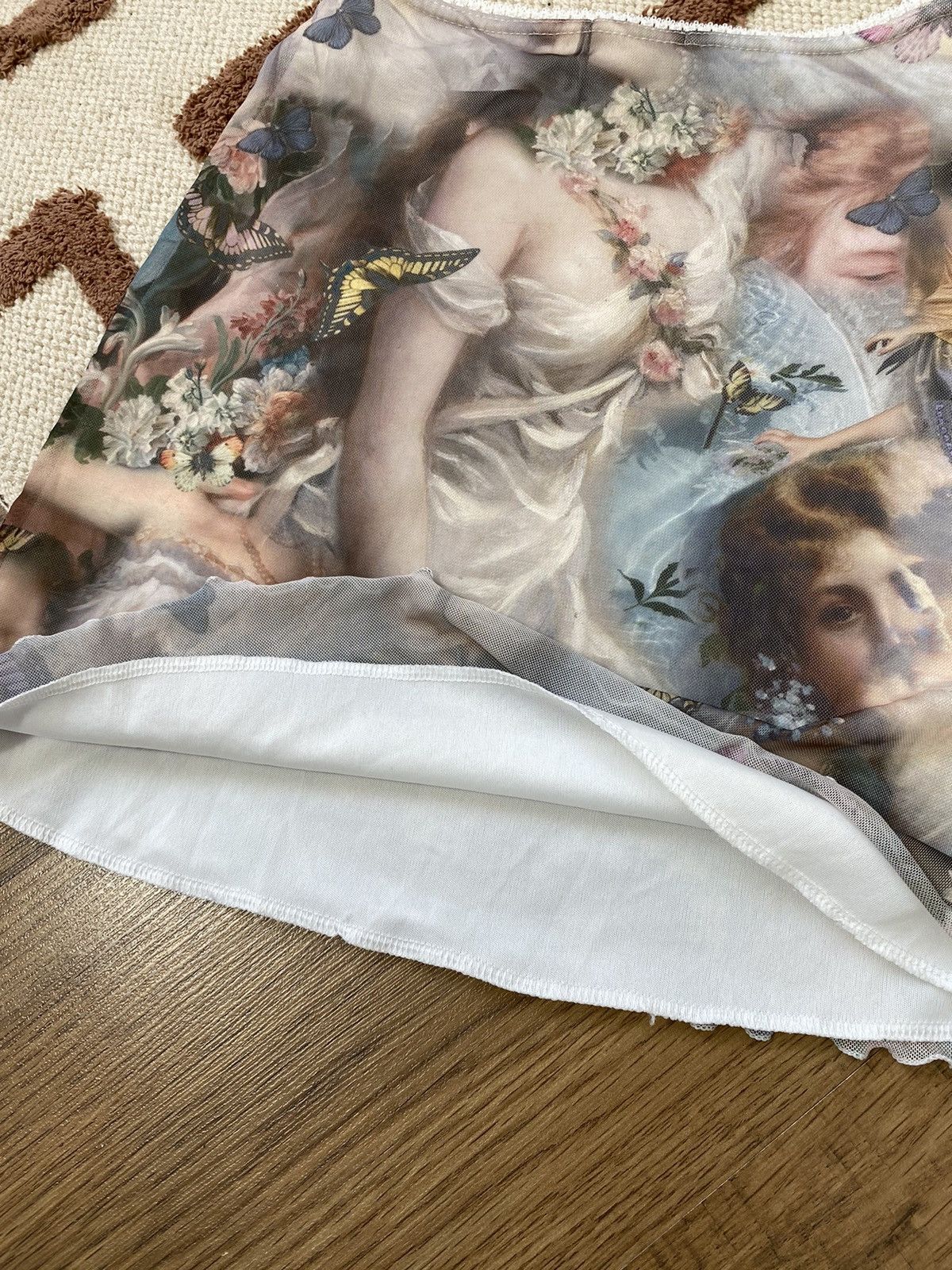 Vintage JEAN PAUL GAULTIER STYLE MESH RENAISSANCE ANGEL SKIRT Size 28" / US 6 / IT 42 - 2 Thumbnail