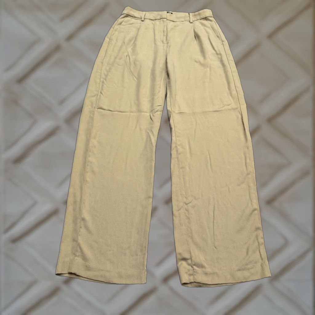 J.Crew J.CREW Factory Twill Wide-Leg Pants Womens 2 Tan Brown Pleated 28x29.5 Dress Pants Workwear Size 26" / US 2 / IT 38 - 1 Thumbnail