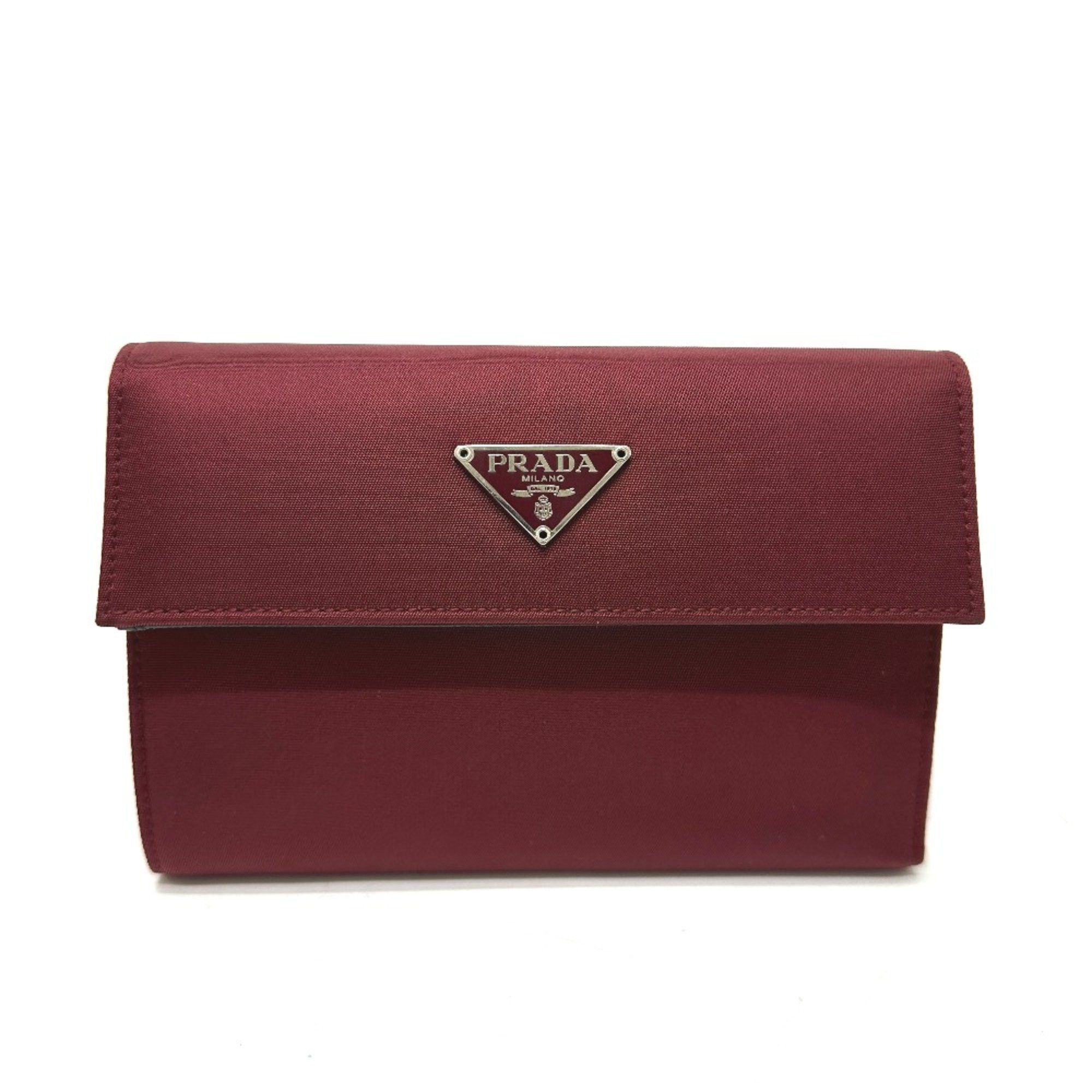Prada PRADA Compact wallet Trifold wallet wine-red Size ONE SIZE - 1 Thumbnail