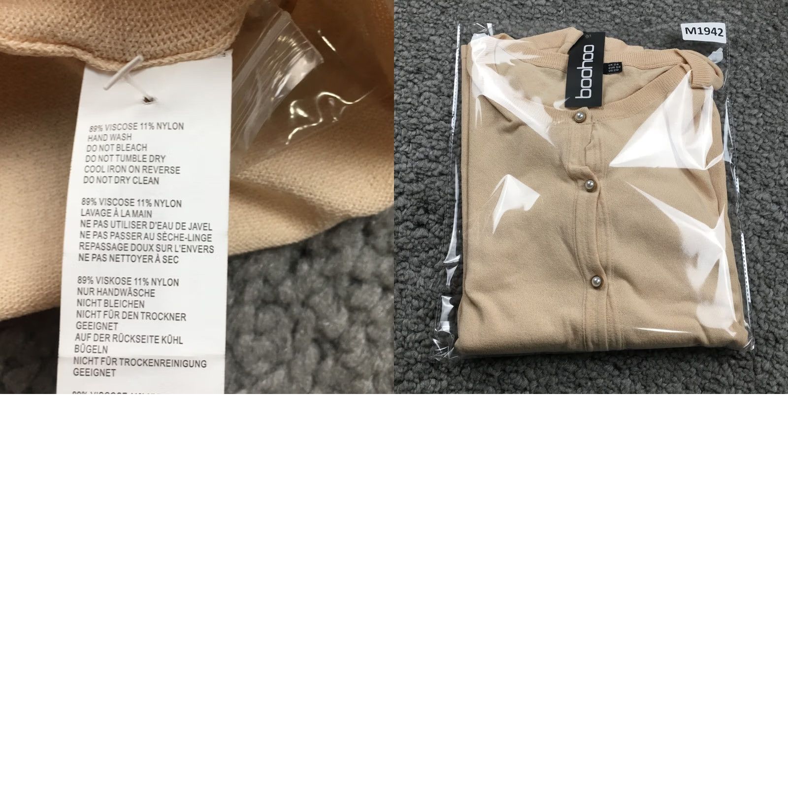 Boohoo Boohoo Womens Cardigan Sweater Sz 20 Ivory Button Up Pearl Buttons Classic NWT Size 3XL / US 20-22 - 9 Thumbnail