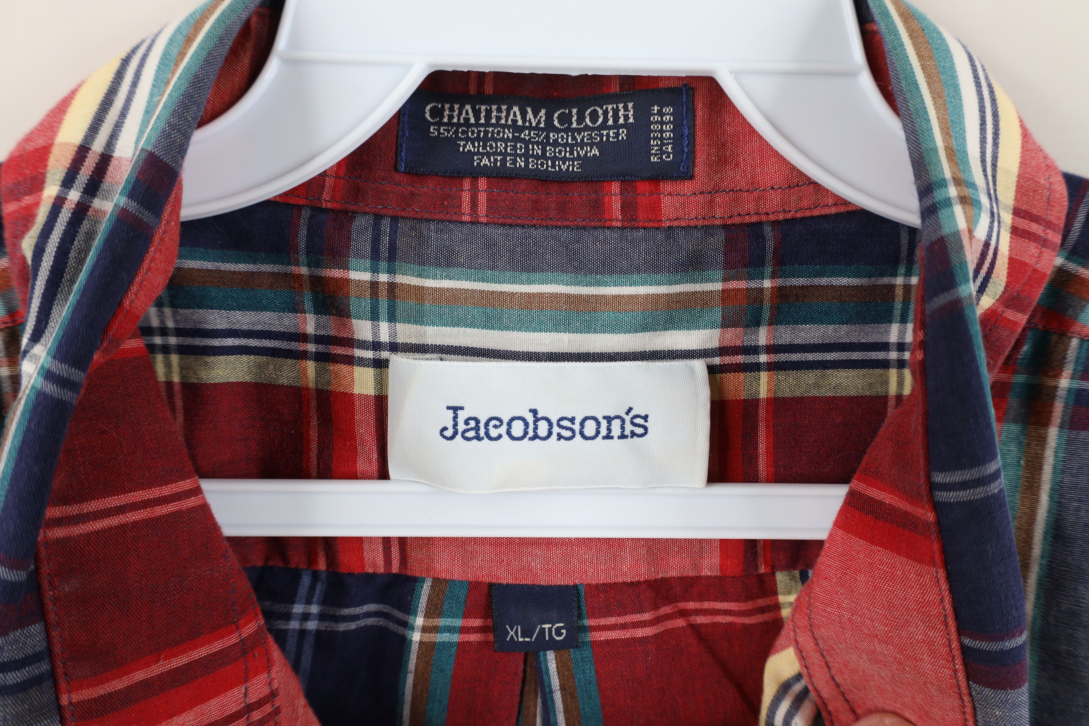 Vintage Vintage 90s Streetwear Cloth Madras Plaid Button Down Shirt Size US XL / EU 56 / 4 - 8 Thumbnail