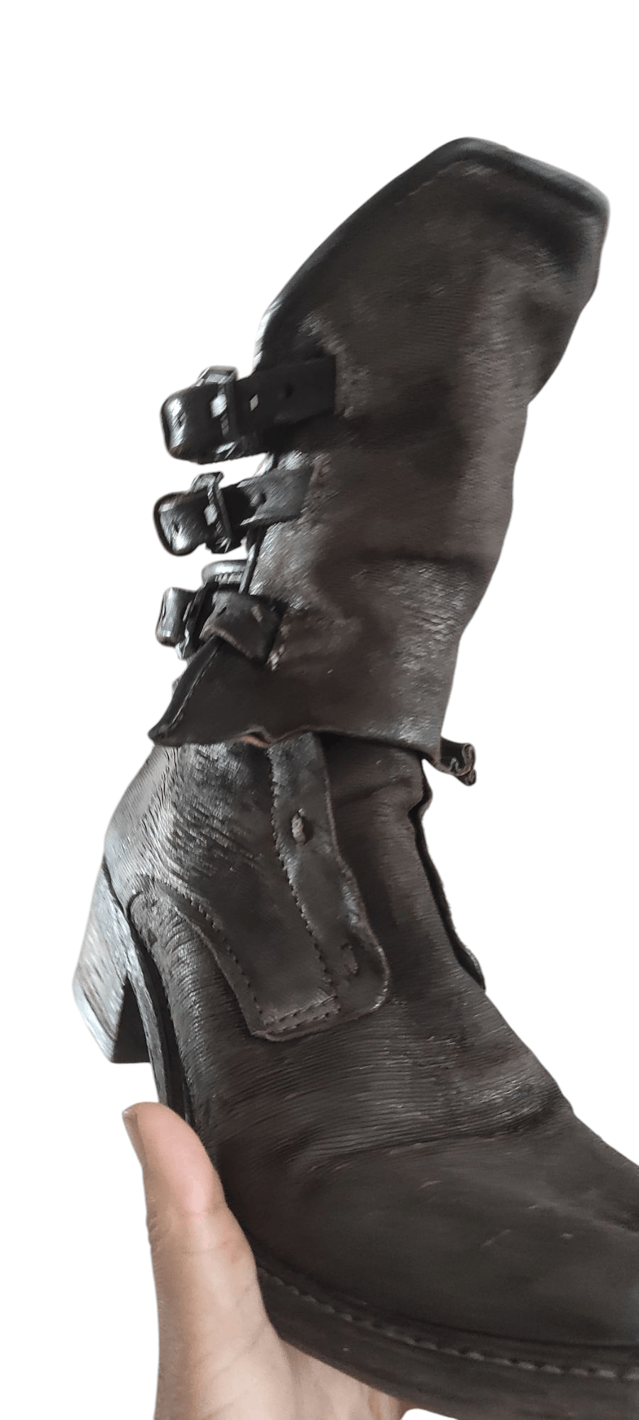 A.S.98 A.S.98 VTG Airstep Ankle Biker Boots Leather Zip Buckle Size US 9 / IT 39 - 3 Thumbnail