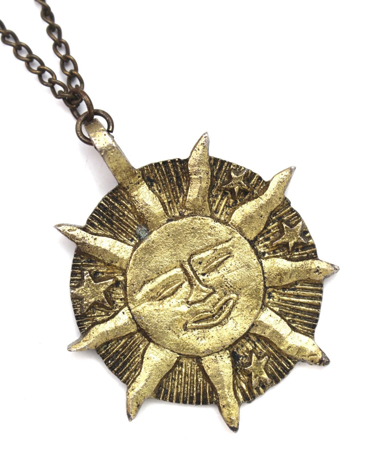 Hysteric Glamour 2000S JAPANESE MADE SUN FACE & STARS MEDALLION NECKLACE Size ONE SIZE - 3 Thumbnail