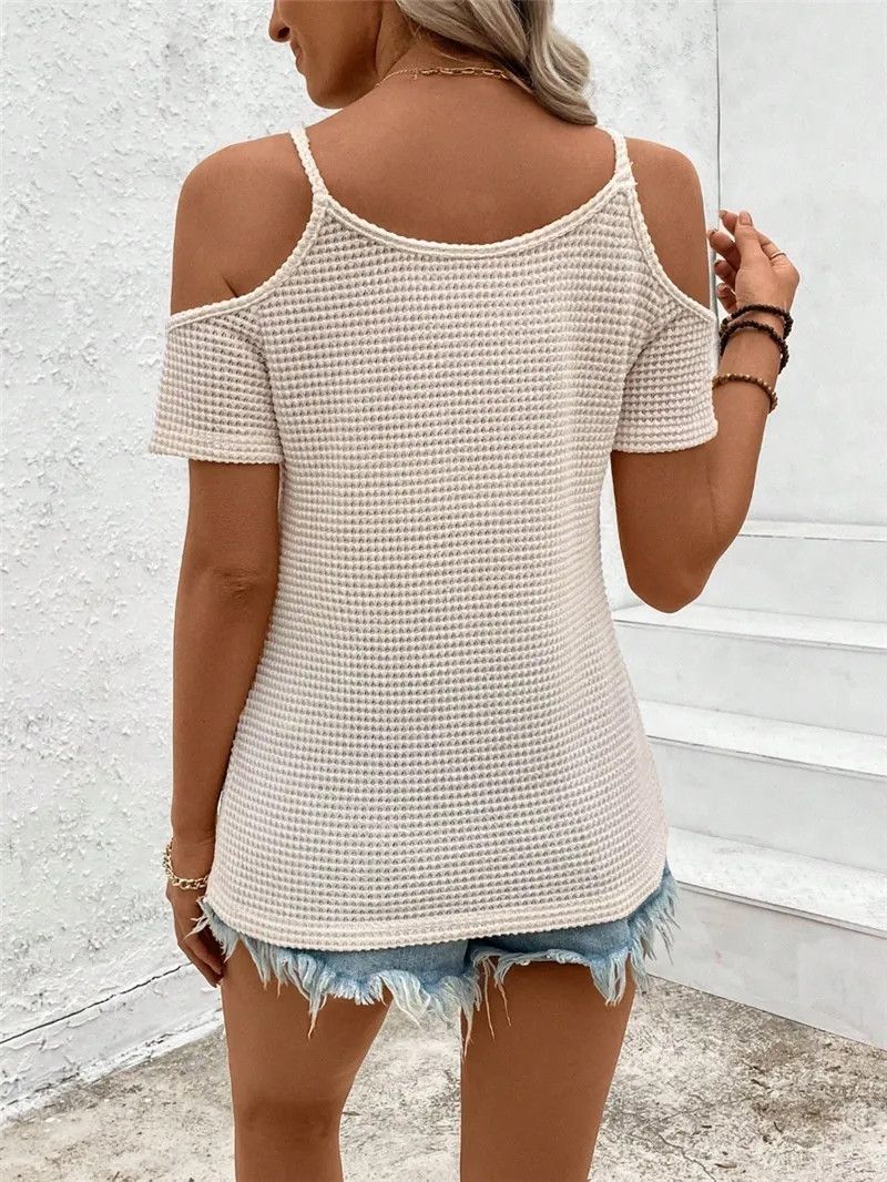 Other Lace Patchwork Knitting Off-the-shoulder Strap T-shirt Top Size L / US 10 / IT 46 - 2 Thumbnail