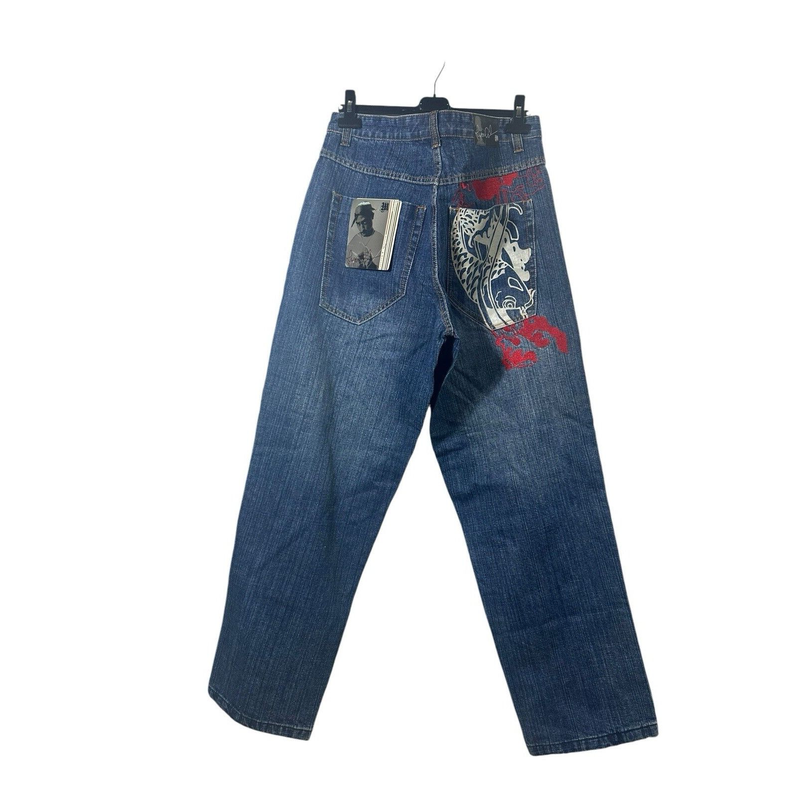 Other Vintage Makaveli Branded Hip Hop Jeans Embroidered 2Pac Tupa Size US 36 / EU 52 - 4 Thumbnail