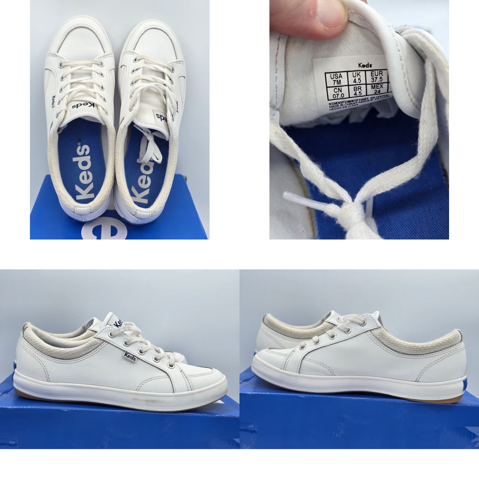 Keds Keds Women's Center4-100 White Leather Sneakers US 7M - Used Good Size US 4 / IT 34 - 8 Thumbnail