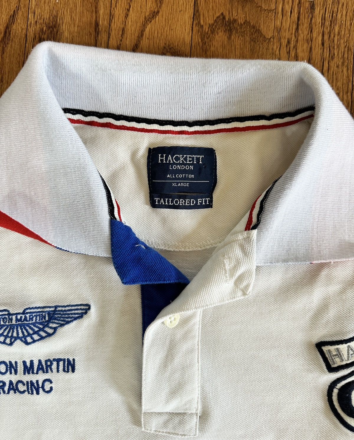 Hackett × Vintage Hackett London Aston Martin Racing Polo Size US XL / EU 56 / 4 - 4 Thumbnail