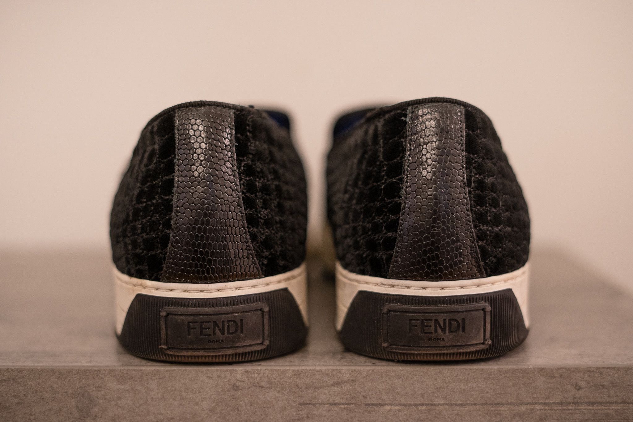 Fendi Fendi Black Velvet Slip-on Sneakers Size US 9 / EU 42 - 4 Thumbnail