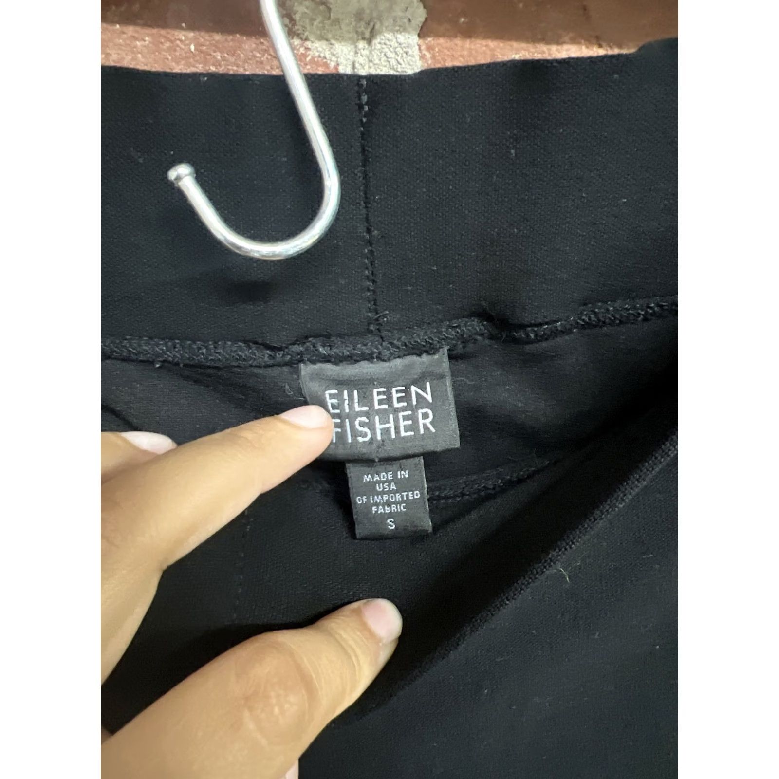 Eileen Fisher EILEEN FISHER Pants S Black Viscose Stretch Jersey Wide Leg Crop Elastic Waist Size S / US 4 / IT 40 - 2 Thumbnail