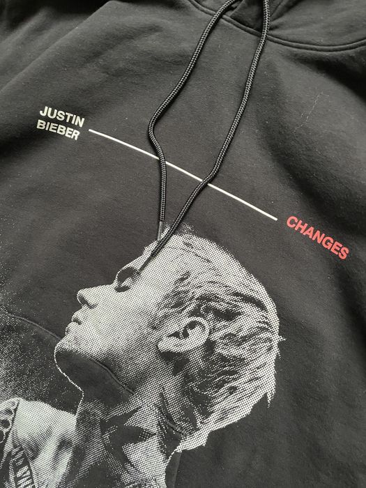 H M JUSTIN BIEBER X H M CHANGES BLACK BOXY HOODIE Grailed