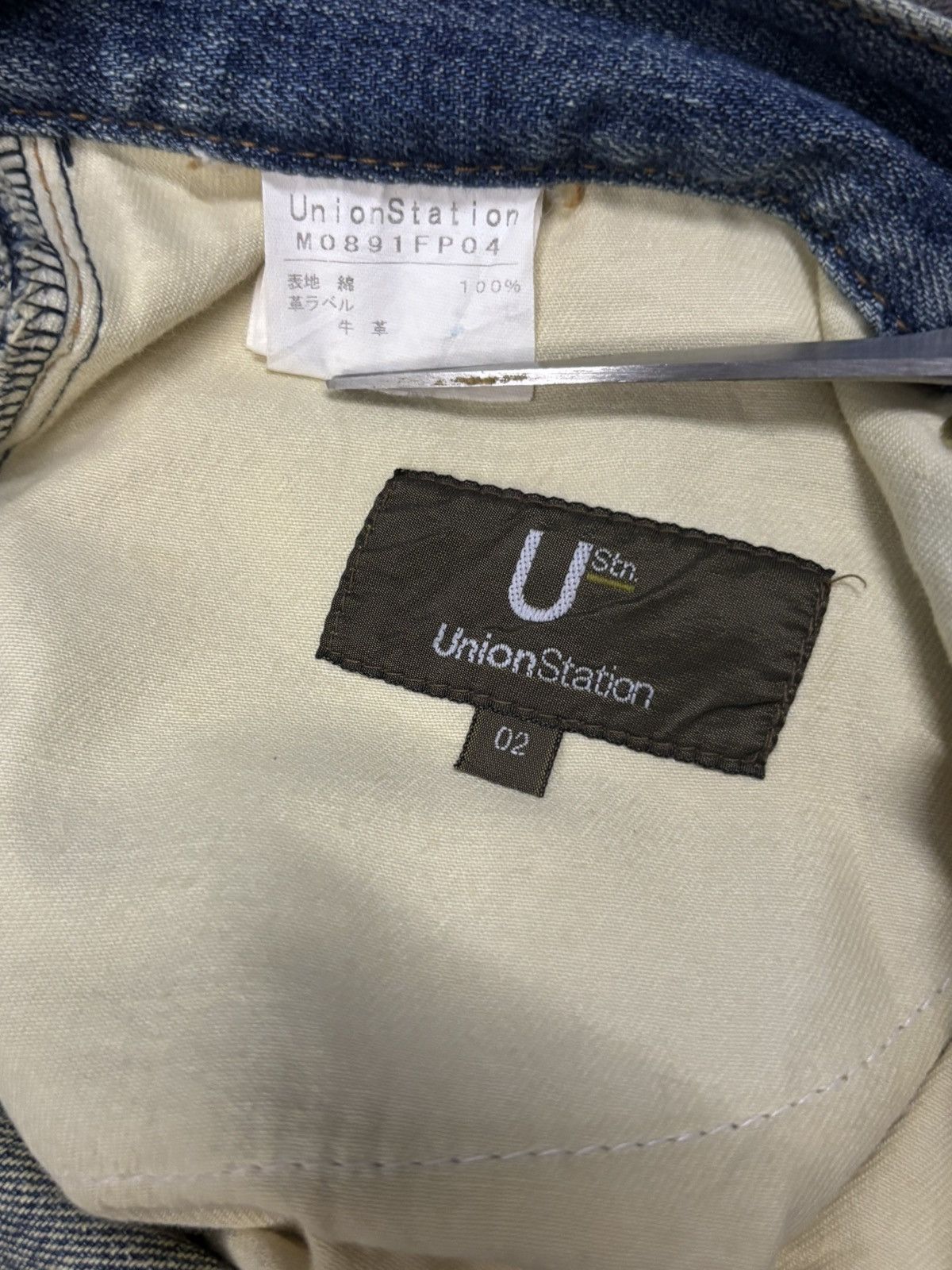 Japanese Brand Vintage Union Station Mud Washed Whiskers Distressed Jeans Size US 32 / EU 48 - 15 Thumbnail