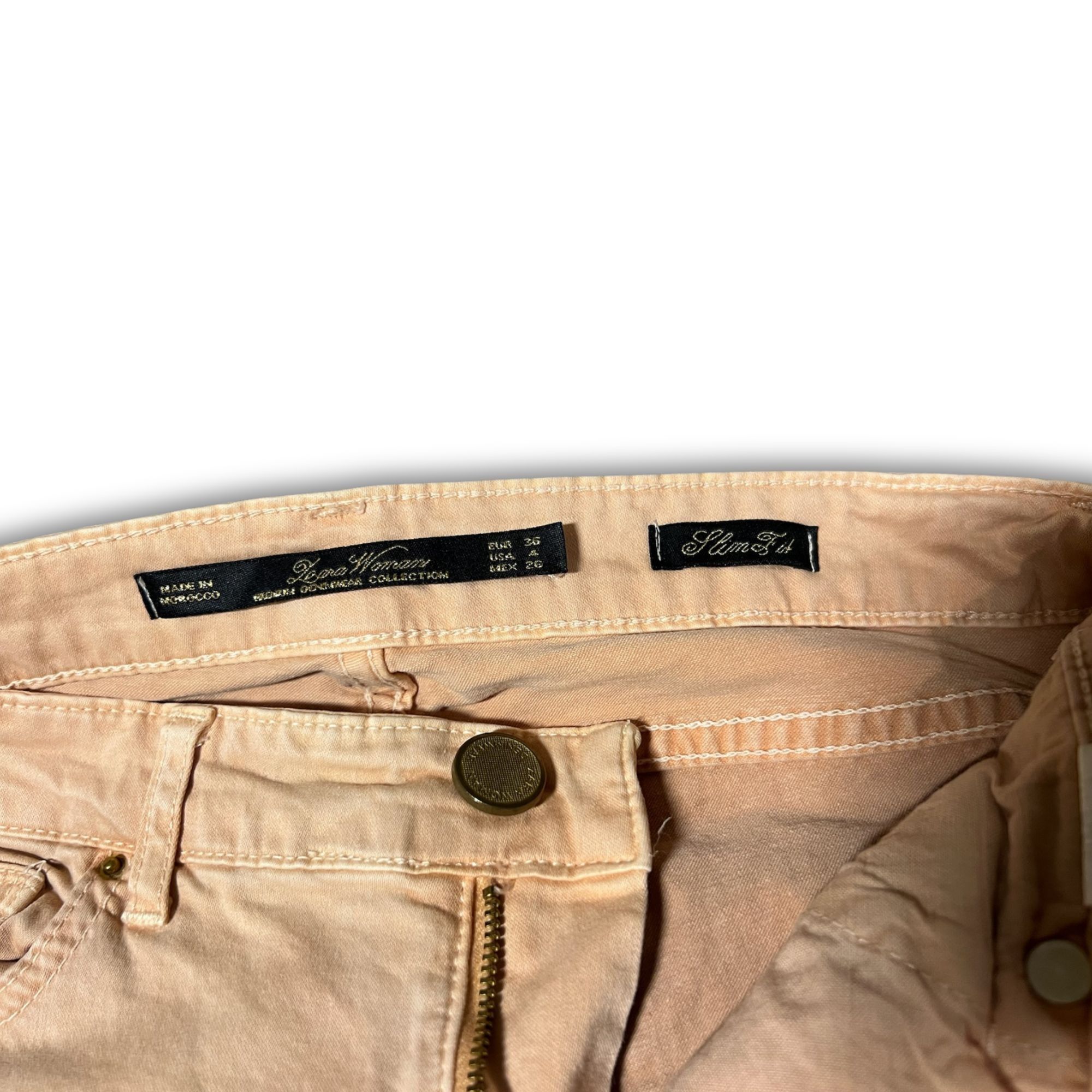 Other Leara Woman Slim Fit Beige Skinny Jeans Size 4 97% Cotton 3% Size 27" / US 4 / IT 40 - 4 Thumbnail