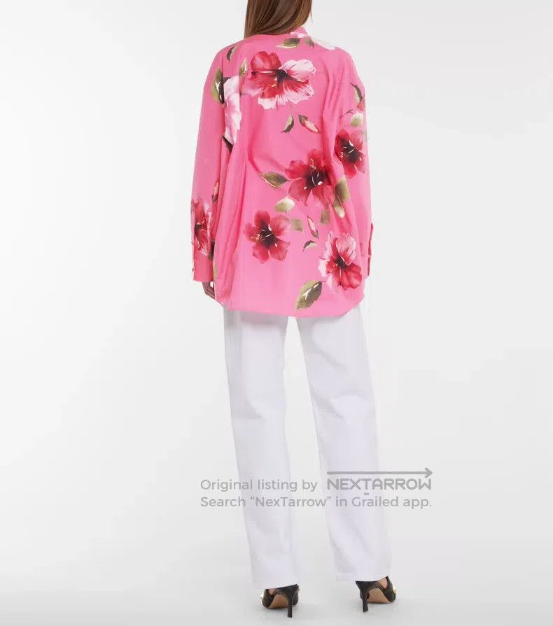Valentino Valentino Pink floral double cotton shirt jacket Size S / US 4 / IT 40 - 4 Thumbnail