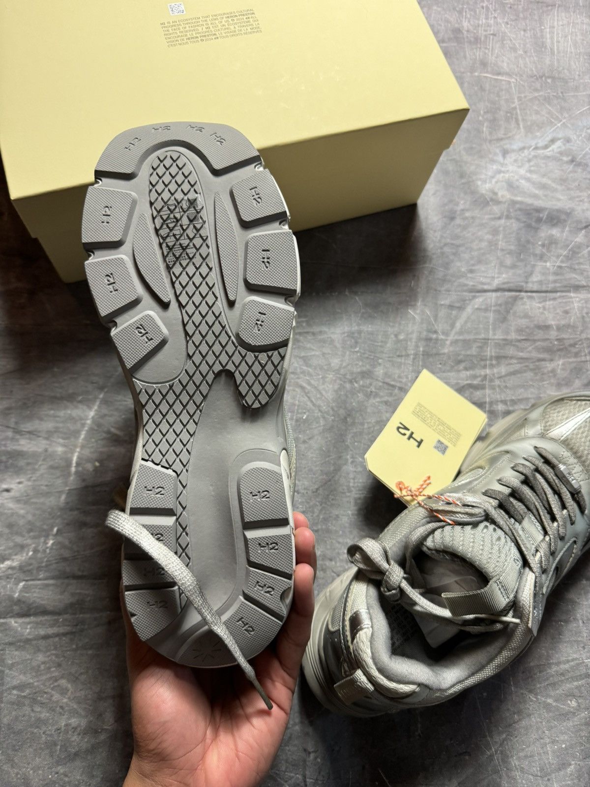 Heron Preston H2 by Heron Preston Chunky Sneakers in Silver Size US 12 / EU 45 - 6 Thumbnail