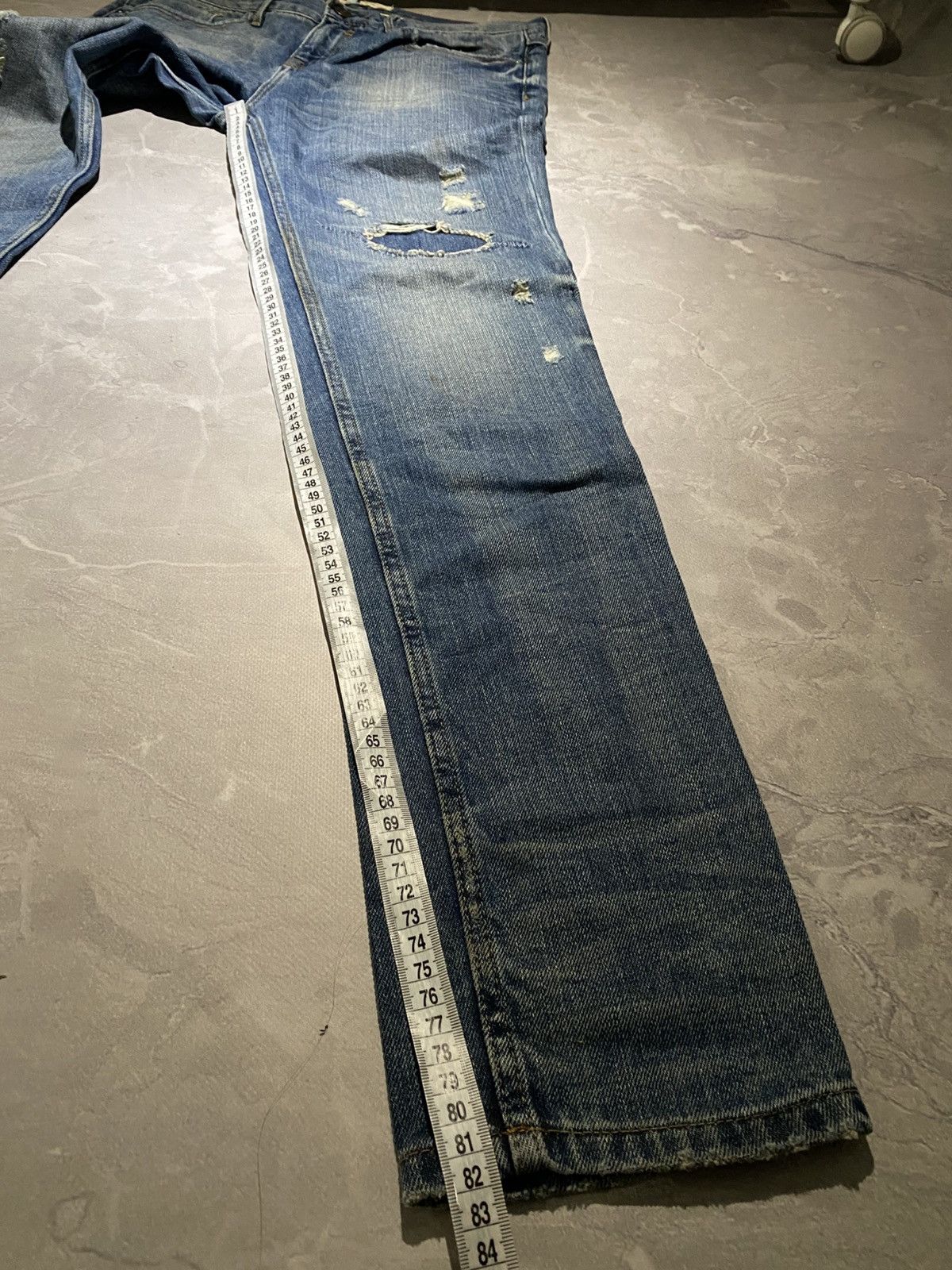 Japanese Brand Heavy Distressed Underground Darkwear Jean / Drip Y2K Size US 33 - 12 Thumbnail