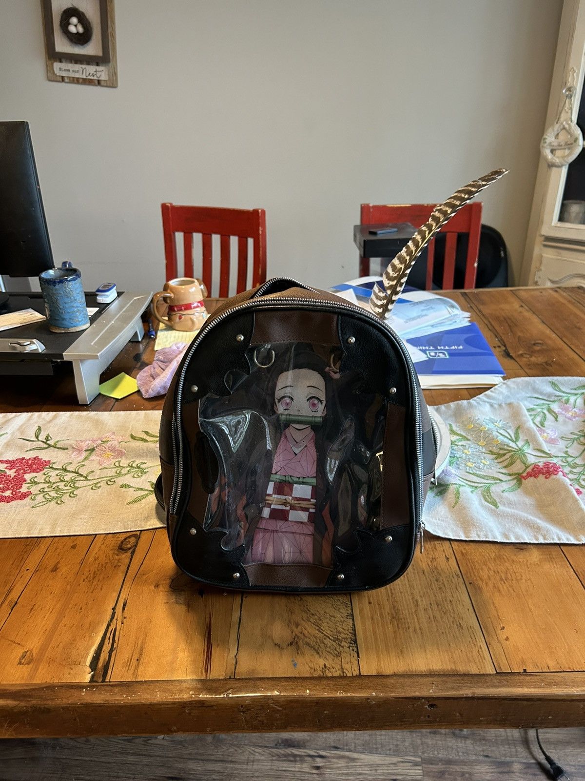 Other Tan and Black Demon Slayer Backpack Size ONE SIZE - 1 Thumbnail