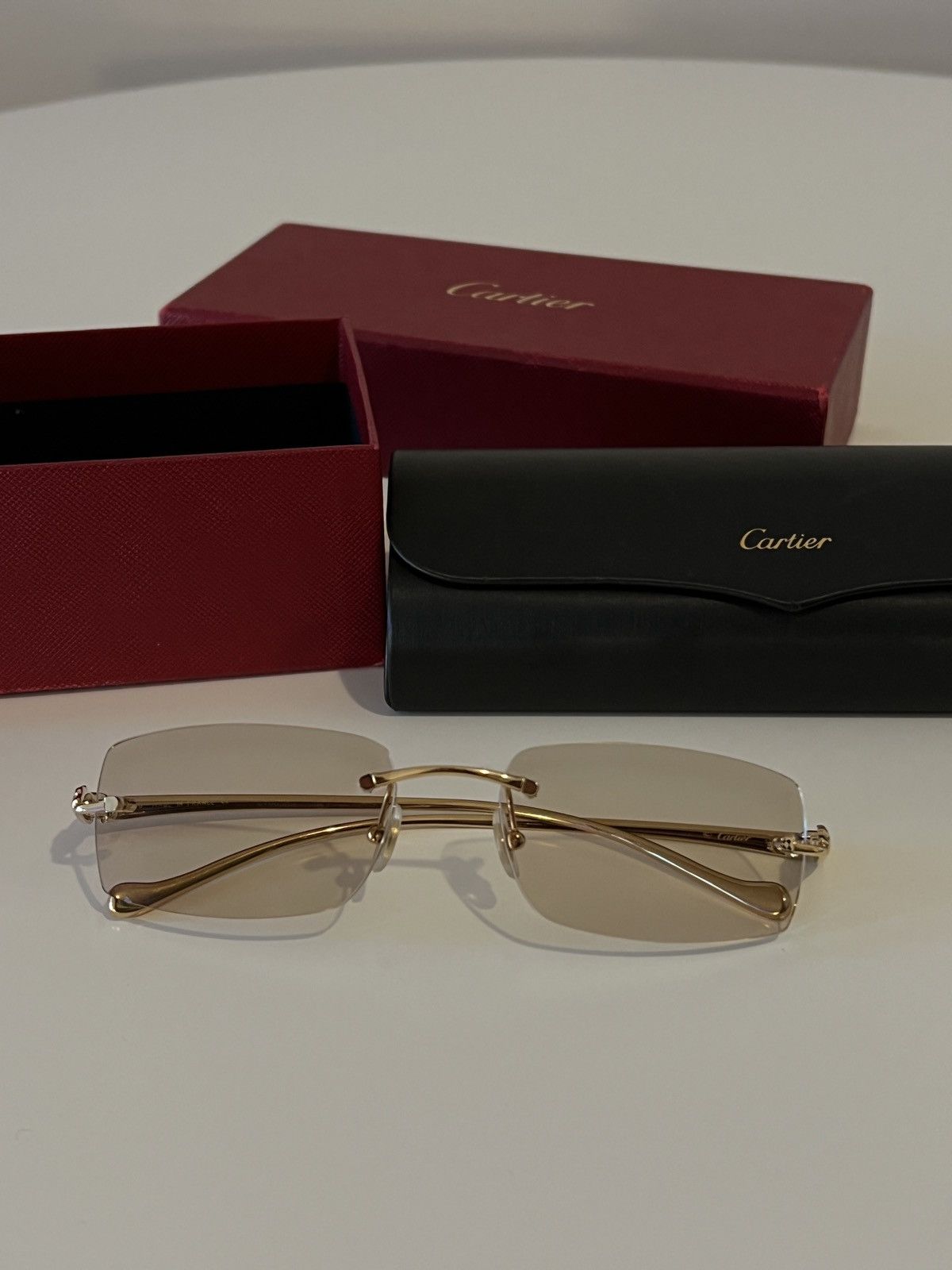 Cartier Cartier Panthere Sunglasses Gold Rimless Size ONE SIZE - 6 Thumbnail
