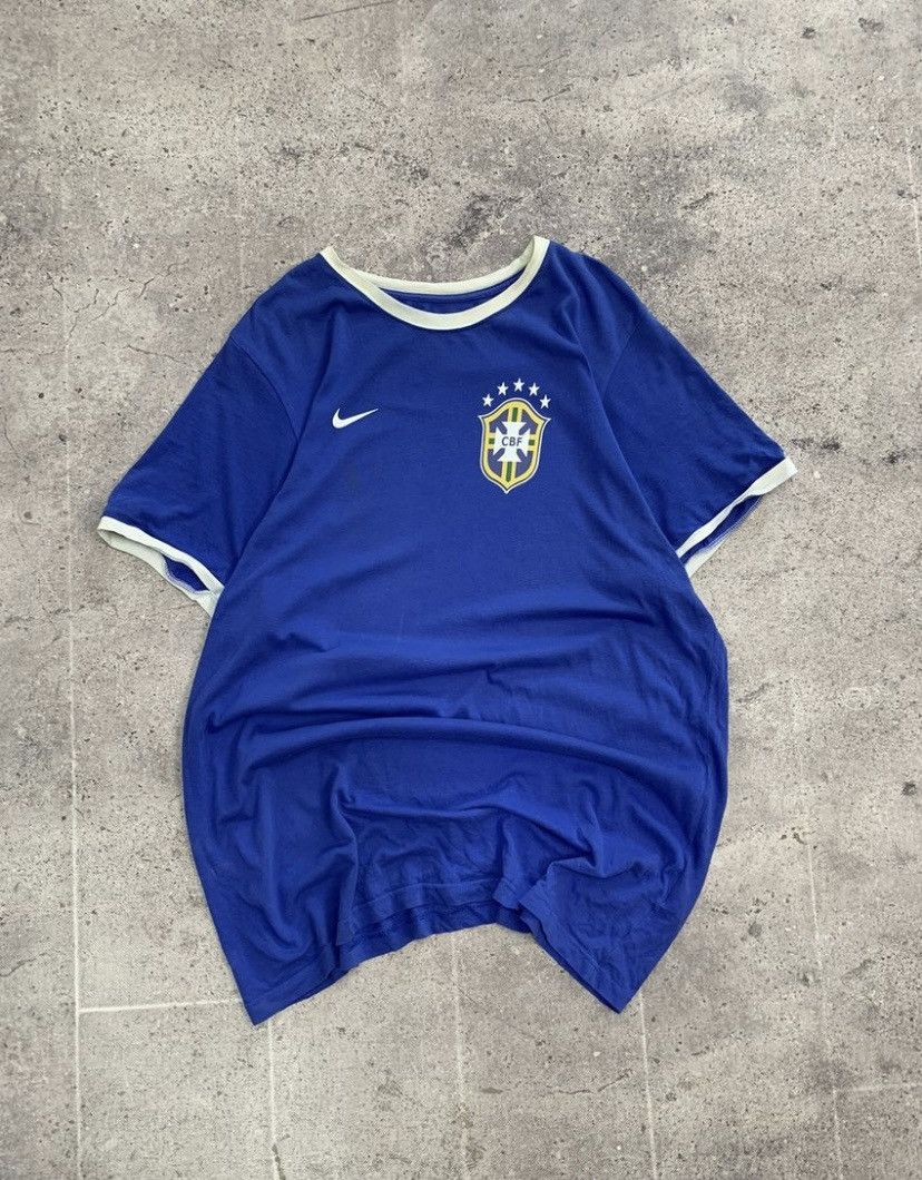 Nike × Vintage Nike Jersey Vintage Blockore Y2K Brazil 1998-2000 Soccer Size US XXL / EU 58 / 5 - 1 Thumbnail