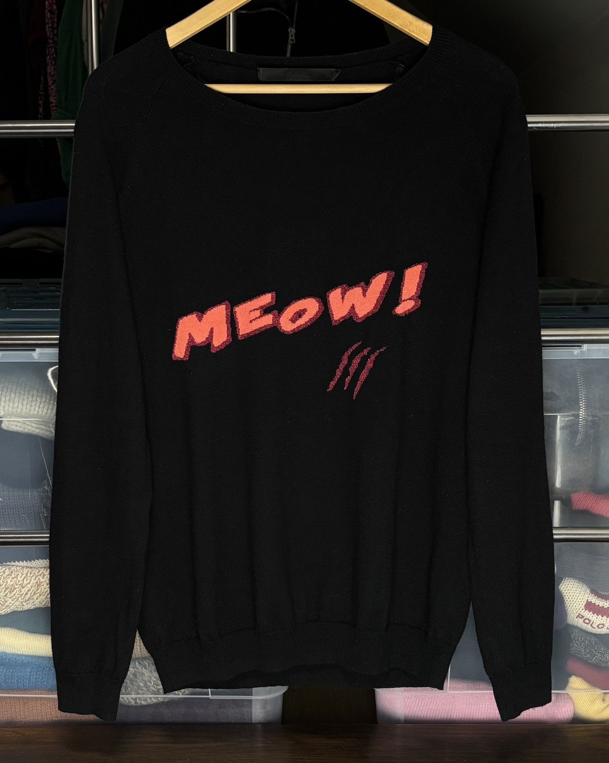 Karl Lagerfeld Karl Lagerfeld meow cotton & cashmere sweater sweatshirt Size L / US 10 / IT 46 - 1 Thumbnail