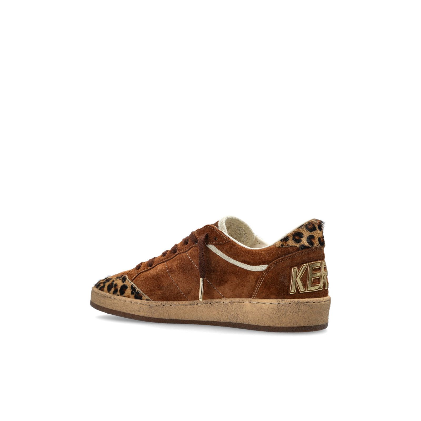 GOLDEN GOOSE Women's Ball Star Brown/White/Leopard Suede Sne