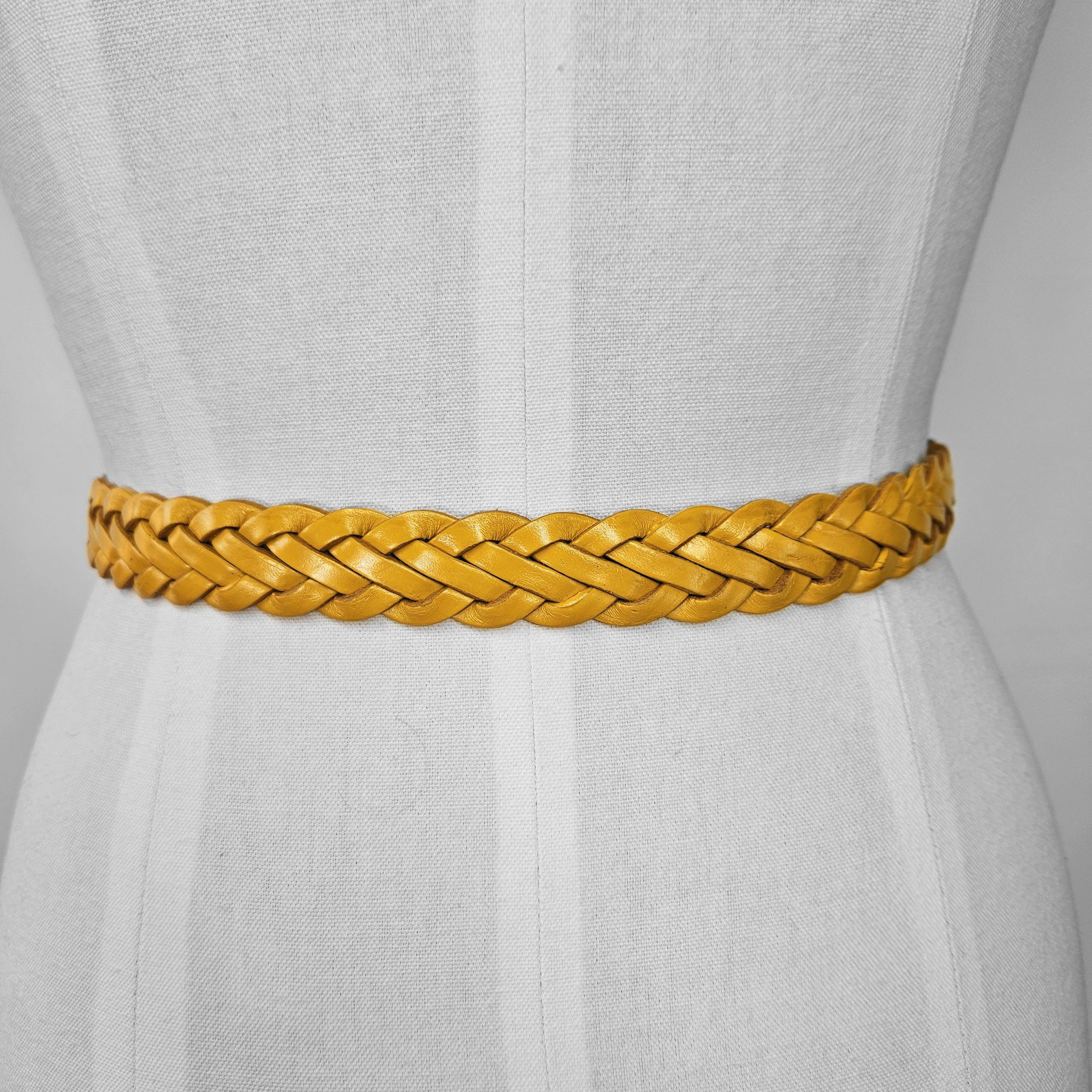 Other Falari 32" Max NEW Belt Braided Woven Gold Orange Leather Size ONE SIZE - 5 Thumbnail