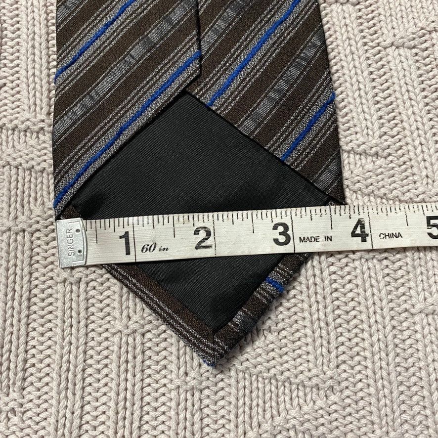 Hugo Boss Hugo Boss brown striped silk tie. Size ONE SIZE - 5 Thumbnail