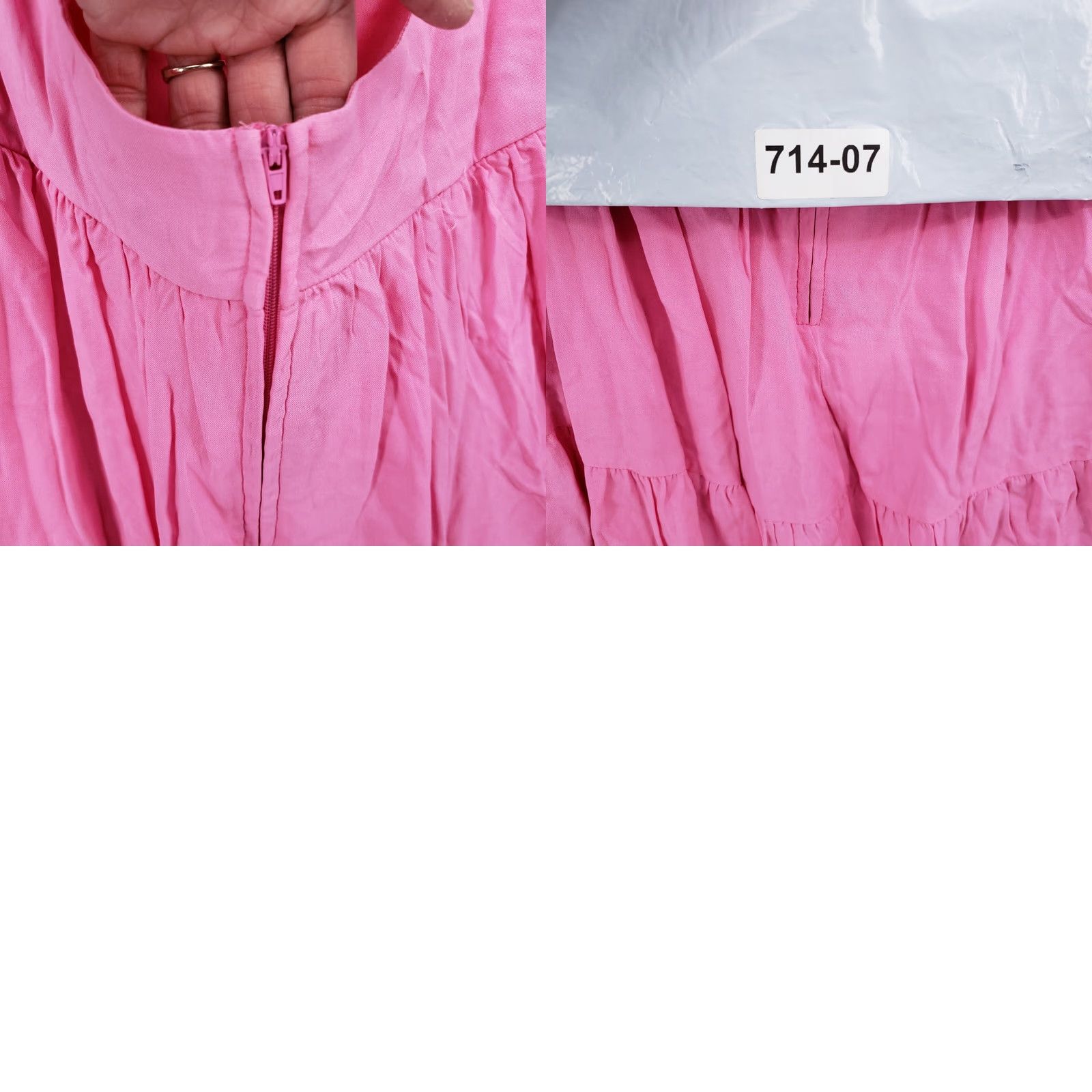 Vintage B. Darlin Dress Juniors 5/6 Pink Midi Sundress Pleated Tiered Cut Out Barbiecore Dress Women Girls Size S / US 4 / IT 40 - 9 Thumbnail