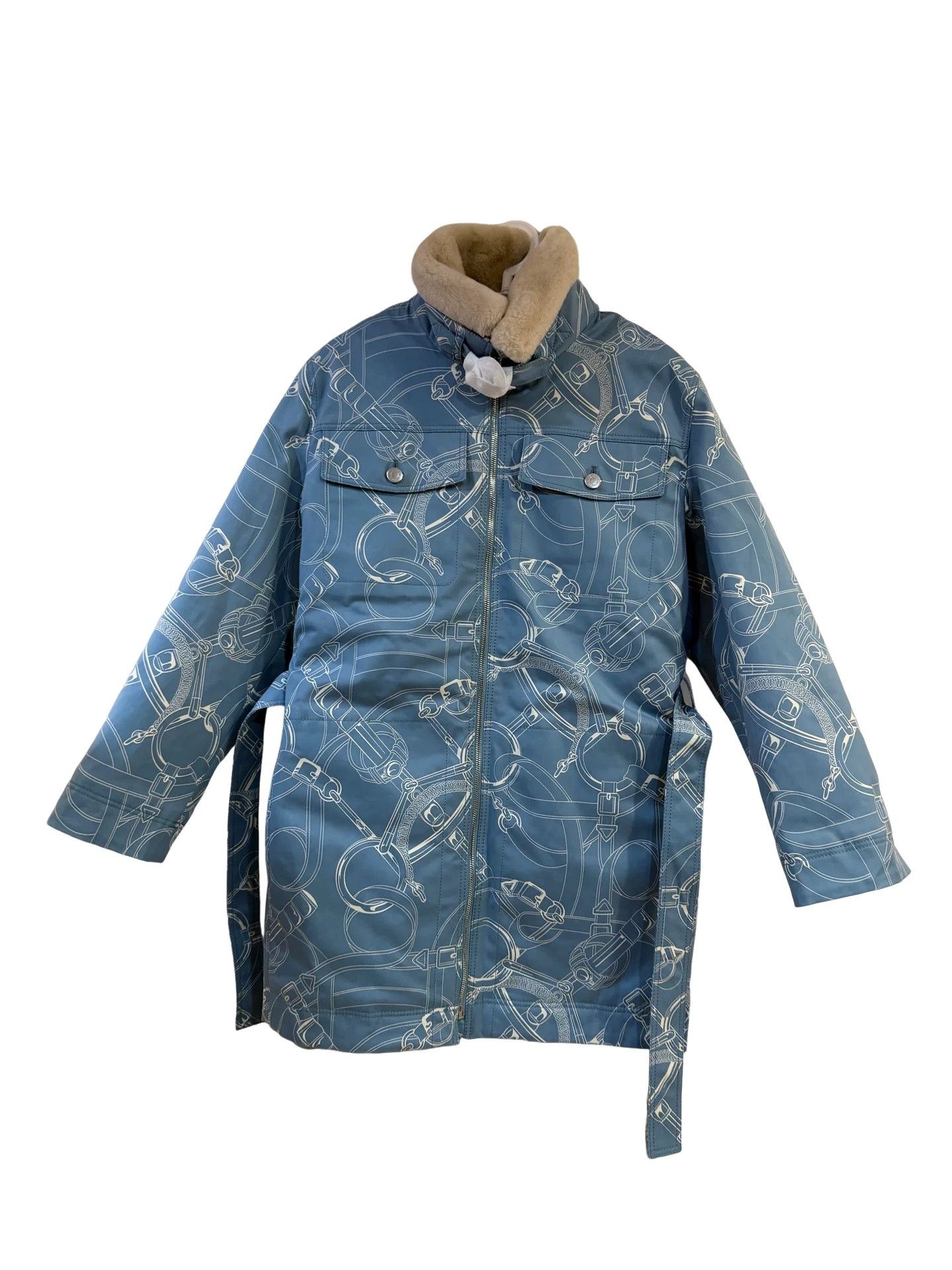 Hermes Hermes Printed Fur Collar Jacket FR 34 Size XS / US 0-2 / IT 36-38 - 1 Thumbnail