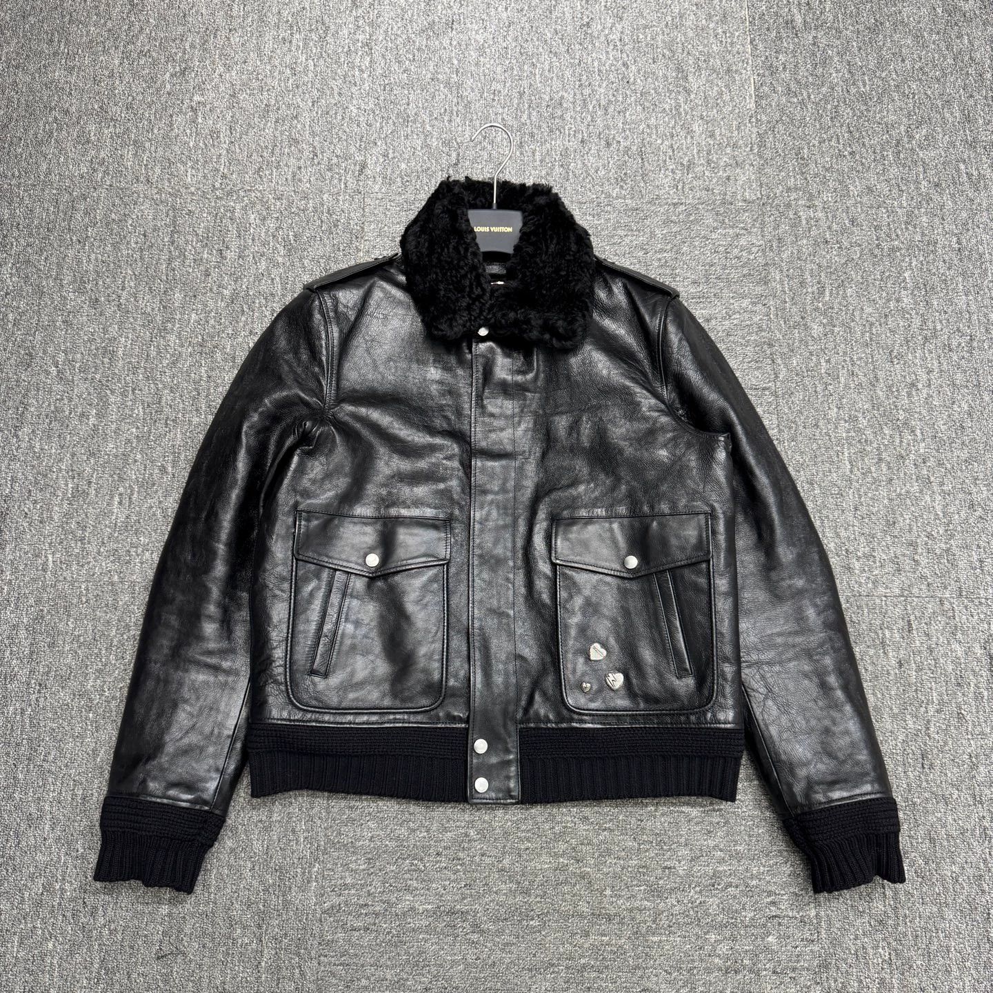 Saint Laurent Paris SLP shearling collar cowhide leather jacket 50 Size US M / EU 48-50 / 2 - 1 Thumbnail