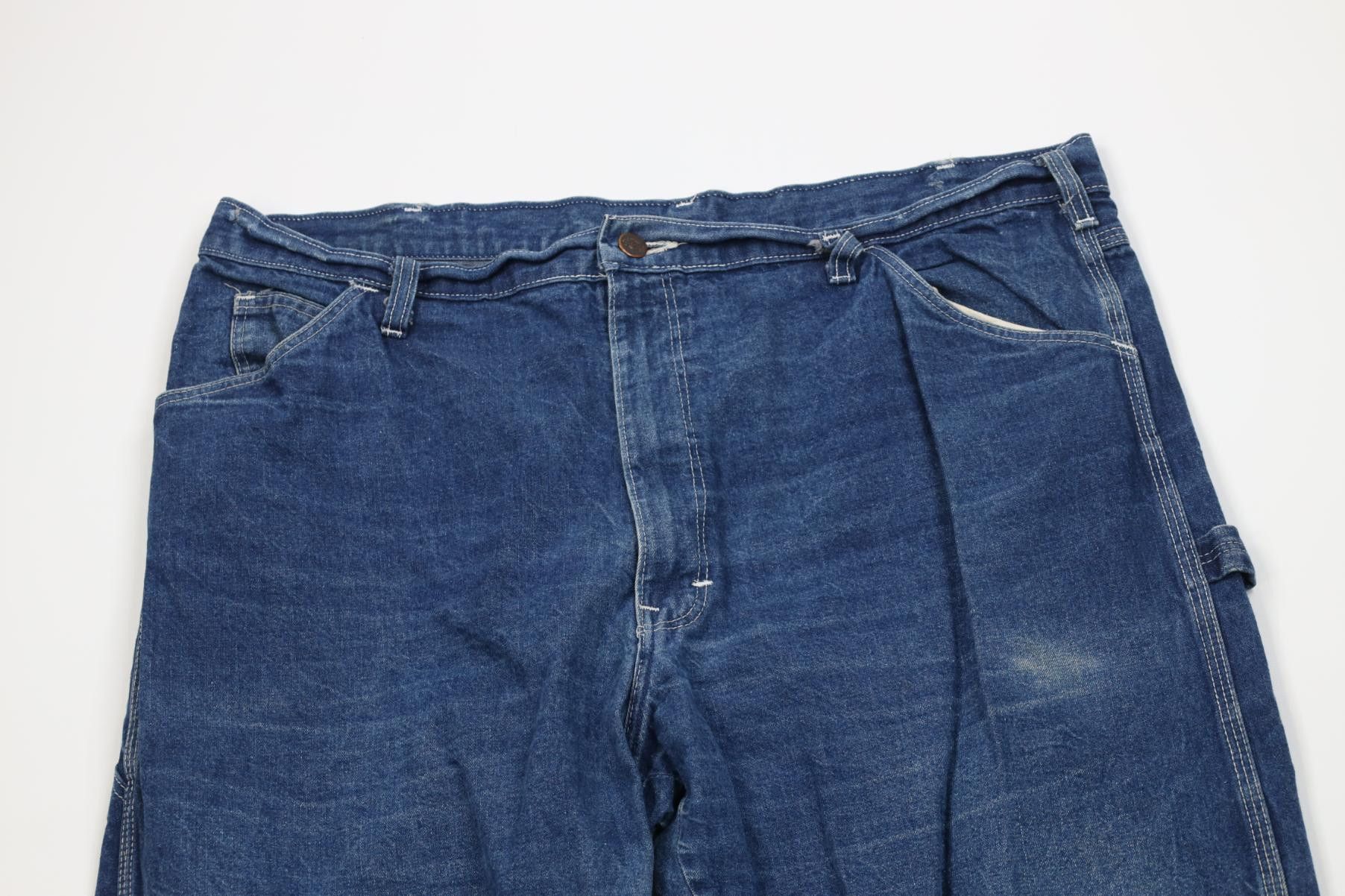 Dickies Vintage 70s Dickies Wide Leg Dungaree Denim Jeans Blue USA Size US 38 / EU 54 - 2 Thumbnail