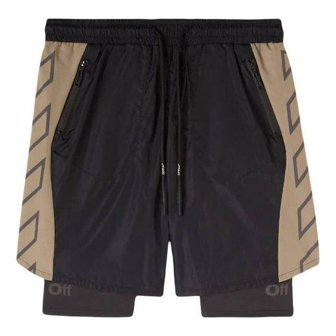 Off-White o1gr1nt0425 Diag Outl Block 2Layer Short in Dark Sand Size US 30 / EU 46 - 1 Thumbnail