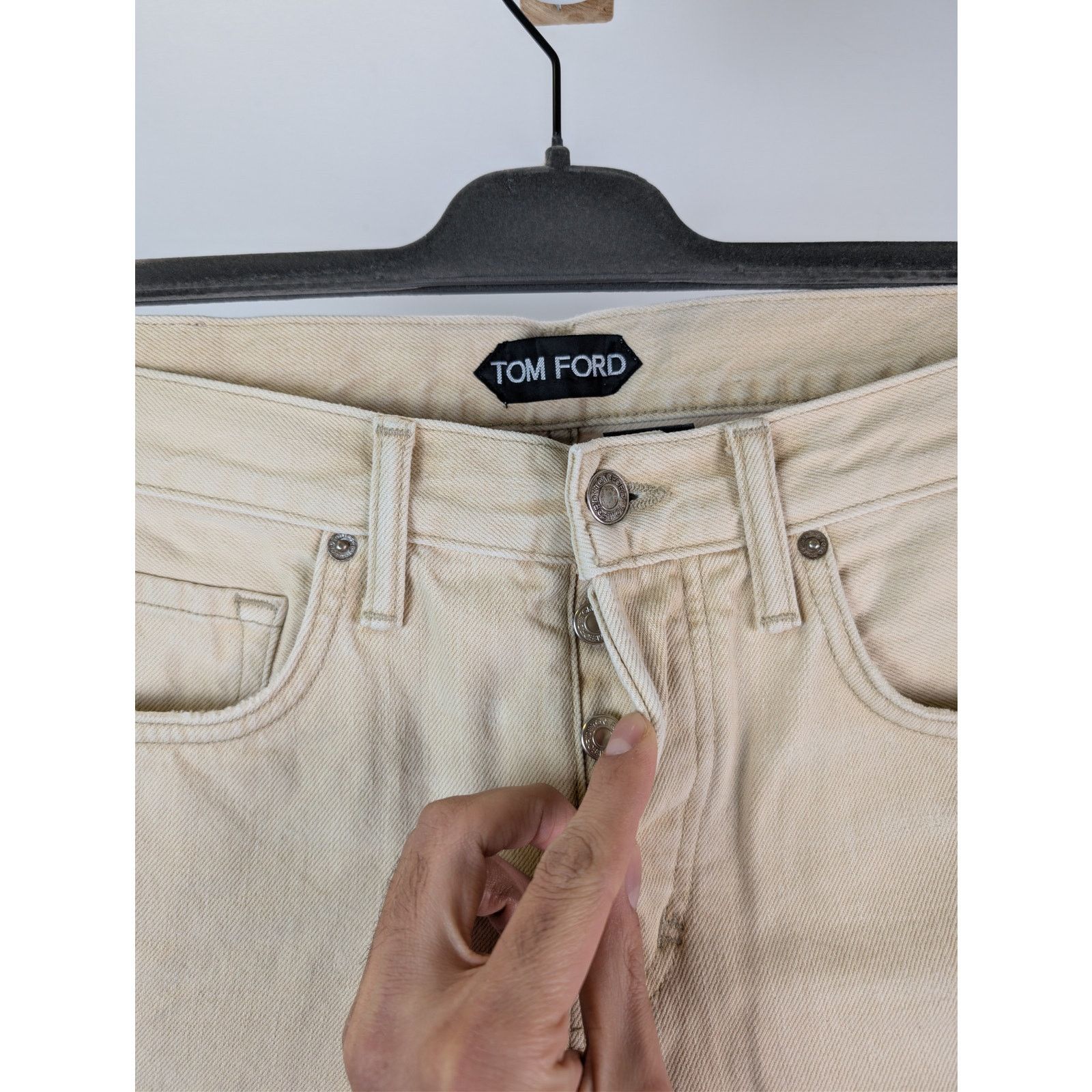 Tom Ford o1rshd1 Slim Denim Jeans in Beige Size US 31 - 7 Thumbnail