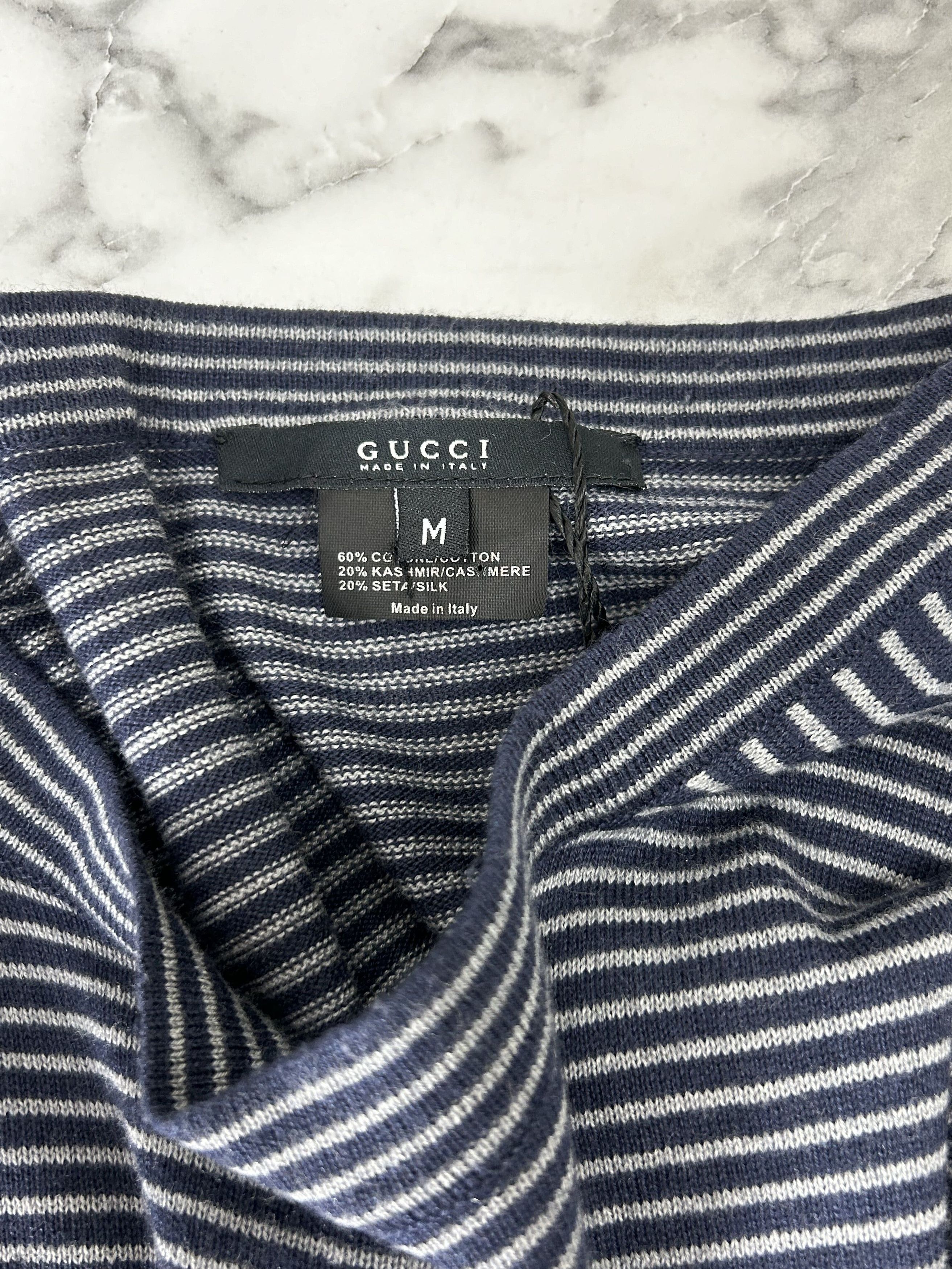 Gucci Gucci Silk / Cashmere Wool Mix Knitted Stripe Jumper Size US L / EU 52-54 / 3 - 4 Thumbnail