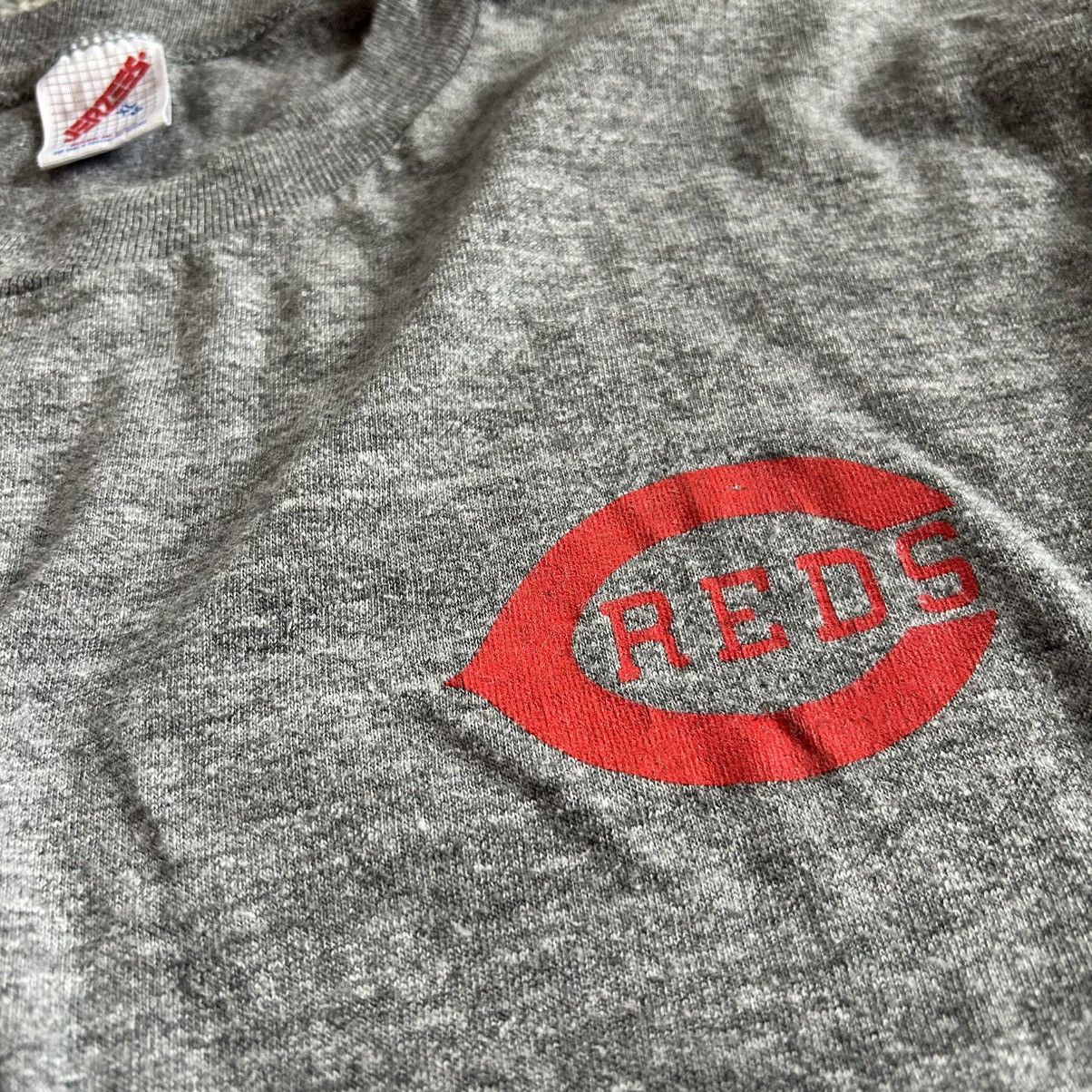 Jerzees 80s CiNCiNNATi REDS TEE DARK HEATHER GREY MADE in USA MLB Size US XL / EU 56 / 4 - 2 Thumbnail