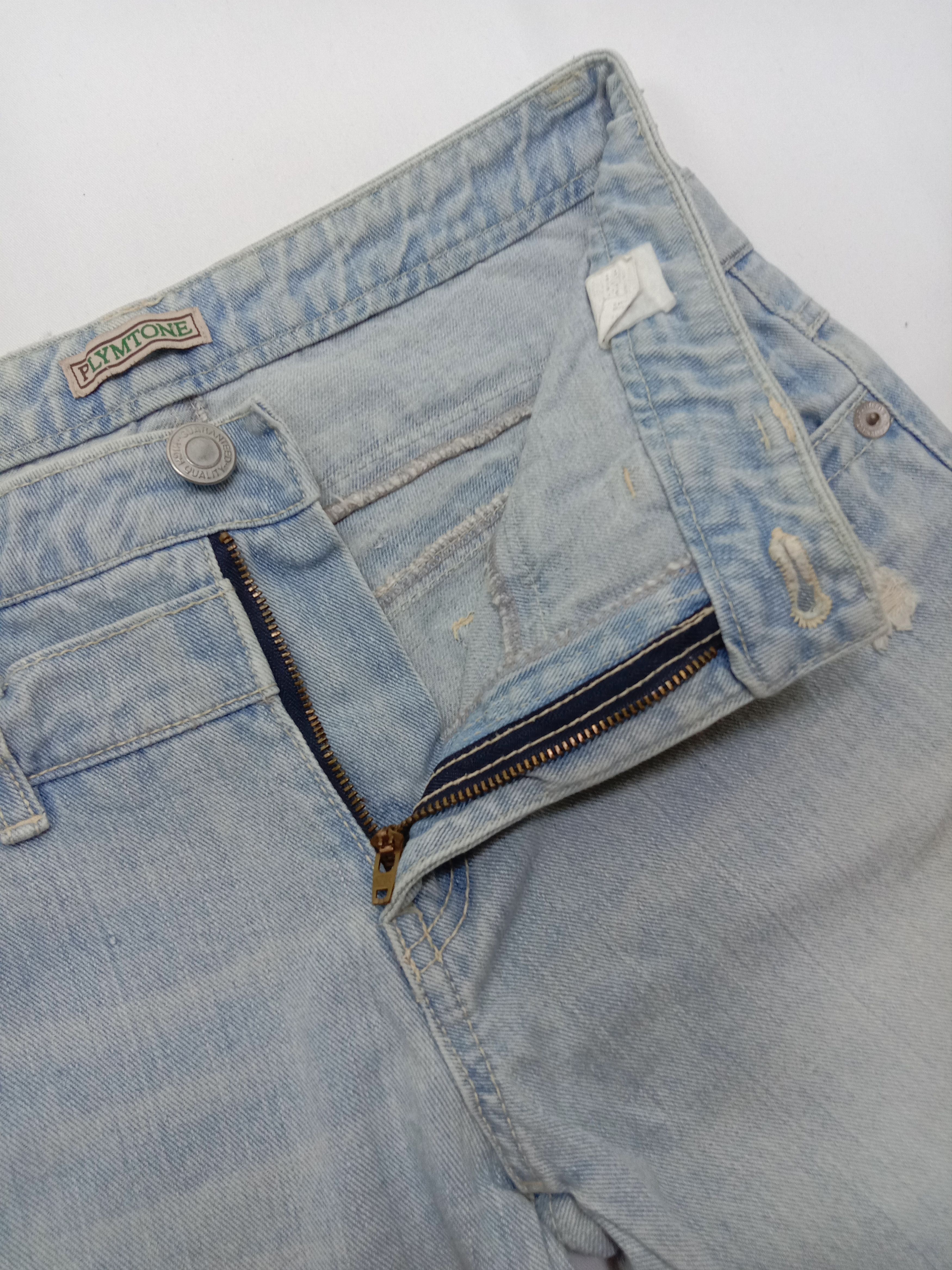 Japanese Brand Vintage Japanese Double Waist Light Wash Distressed Jeans Size 29" - 9 Thumbnail