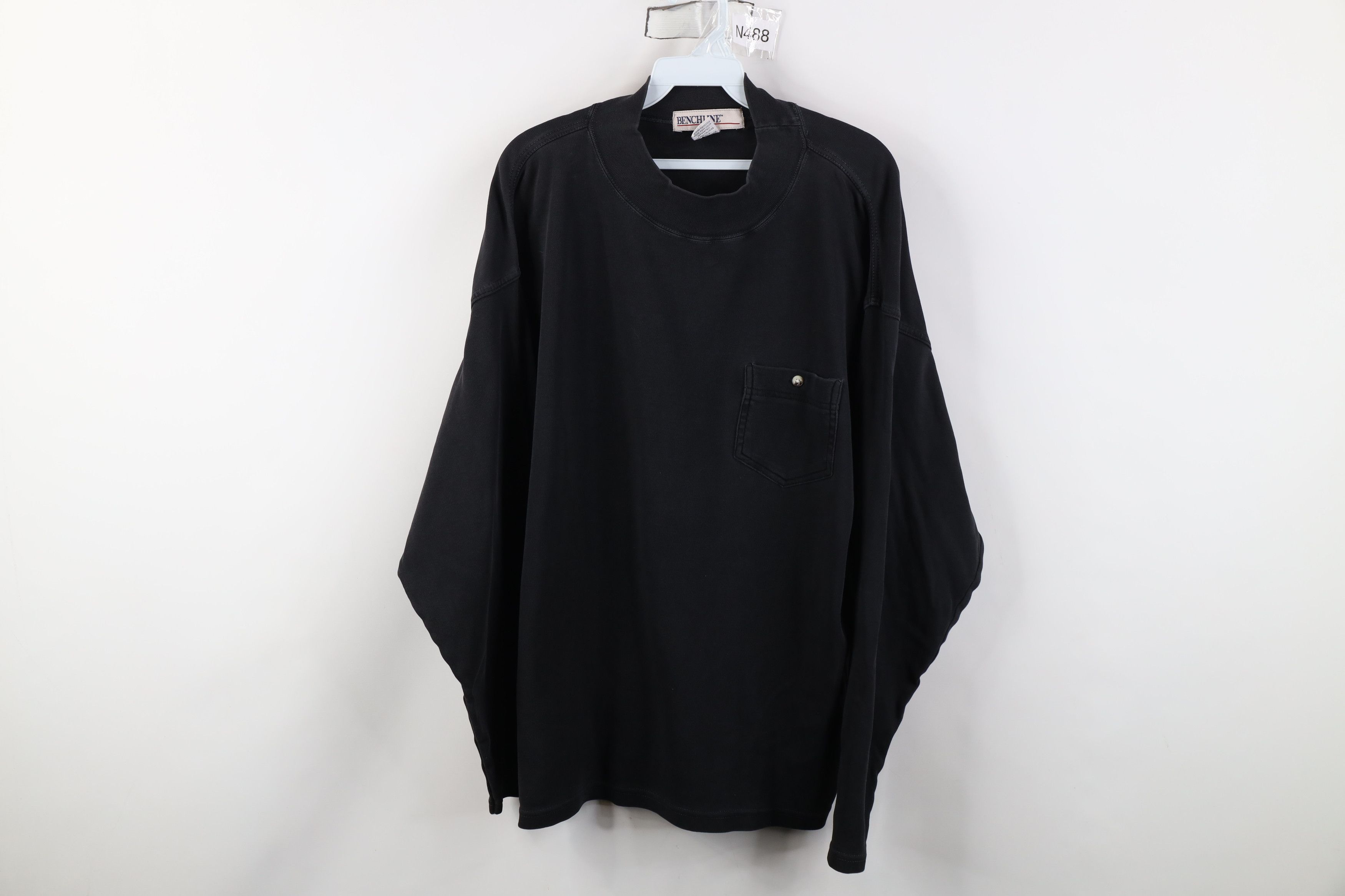 Vintage Vintage 90s Streetwear Cotton Ribbed Knit Mock Neck T-Shirt Size US XL / EU 56 / 4 - 1 Thumbnail