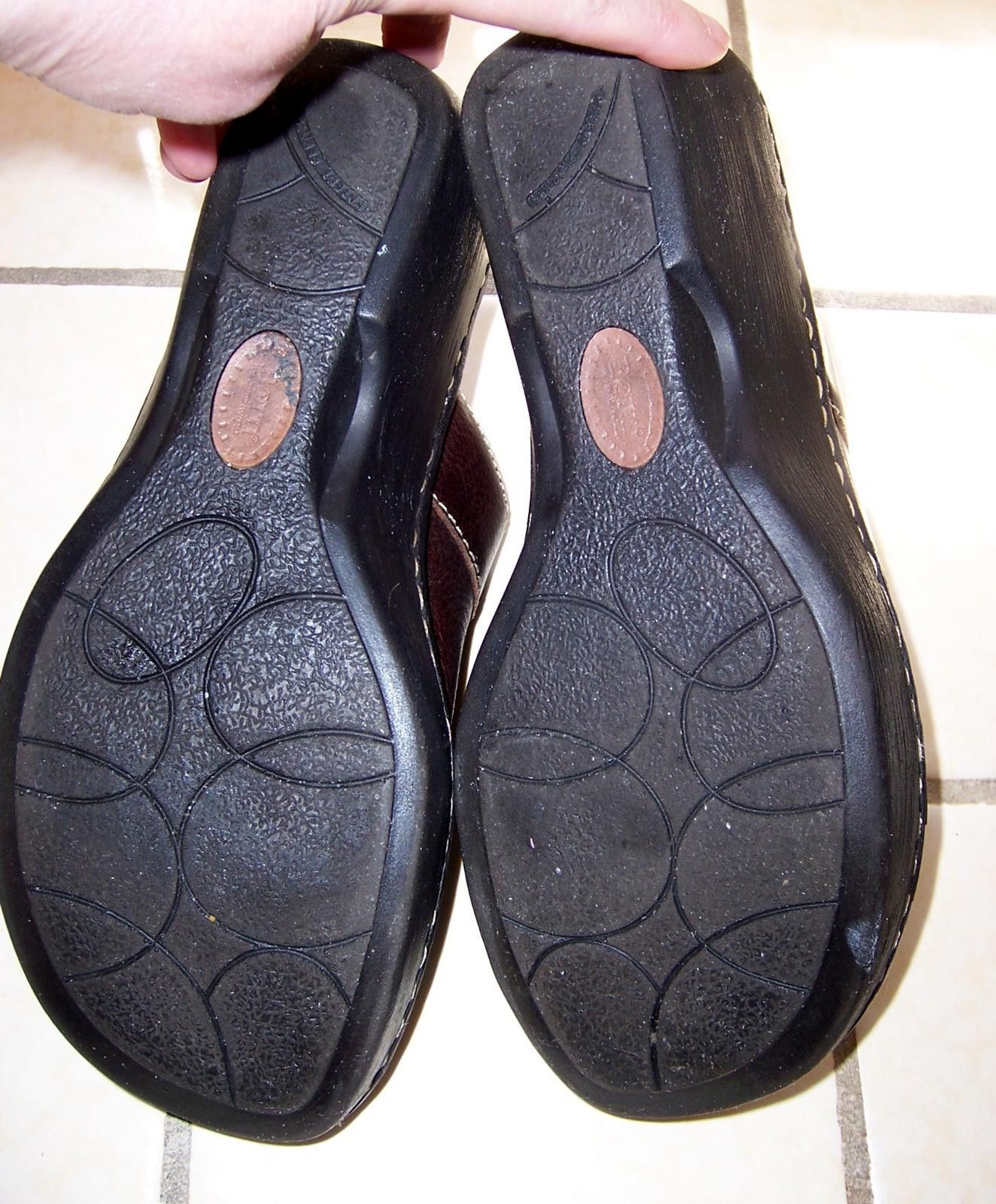 Born Born Women's Sz 8M Leather Wedge Slip-on Clogs/Mules Brown Size US 8 / IT 38 - 6 Thumbnail