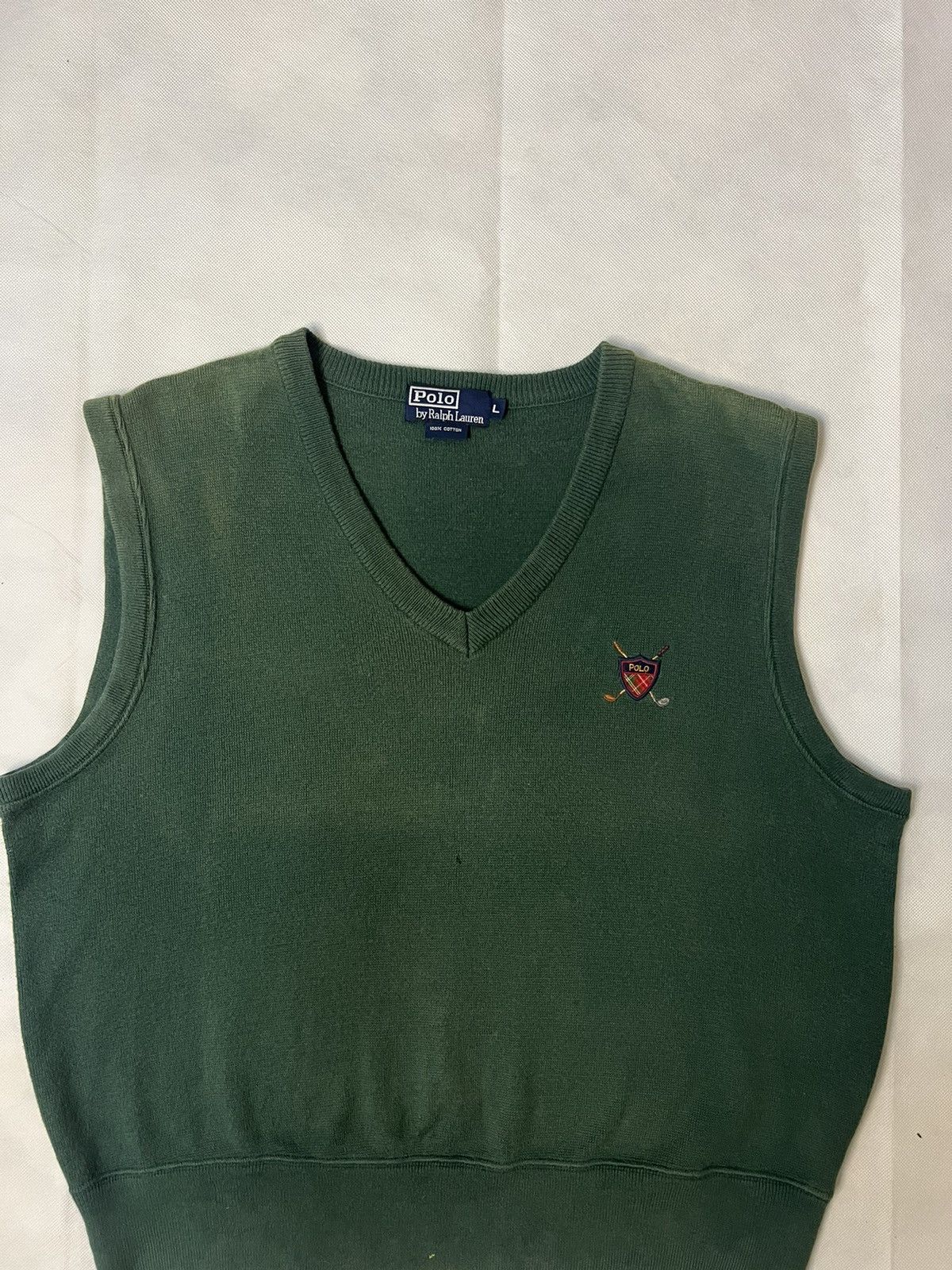 Polo Ralph Lauren Vintage 90's Polo Ralph Lauren Cotton Sweater Knit Vest Size US L / EU 52-54 / 3 - 4 Thumbnail